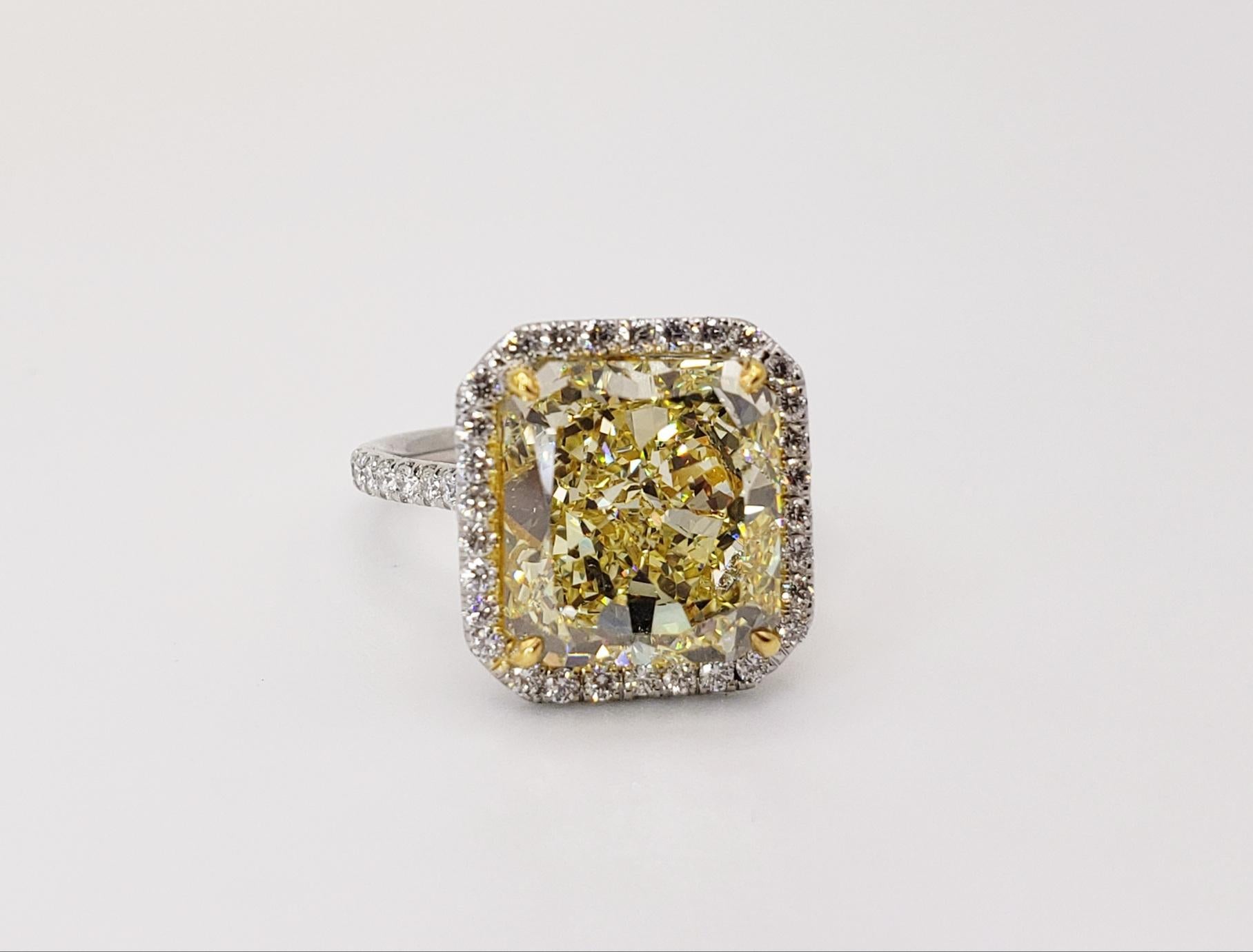 David Rosenberg 6.02 Carat Radiant Fancy Yellow VS2 GIA Diamond Engagement Ring 3