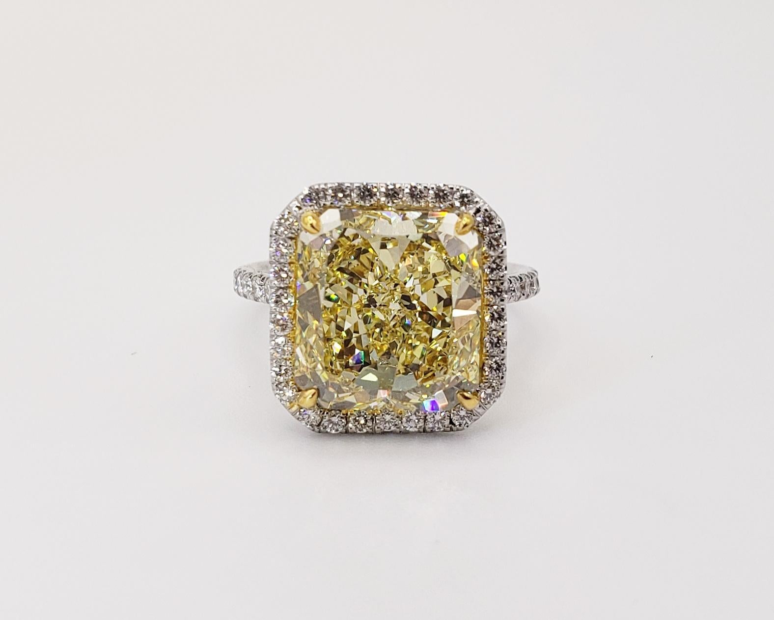 David Rosenberg 6.02 Carat Radiant Fancy Yellow VS2 GIA Diamond Engagement Ring 4
