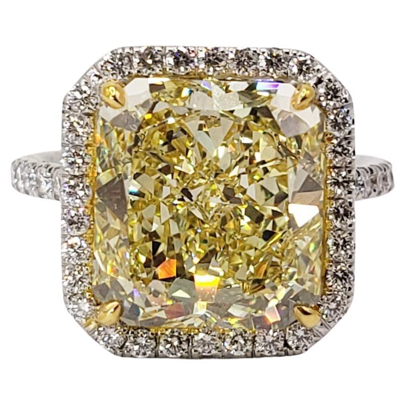 David Rosenberg 6.02 Carat Radiant Fancy Yellow VS2 GIA Diamond Engagement Ring