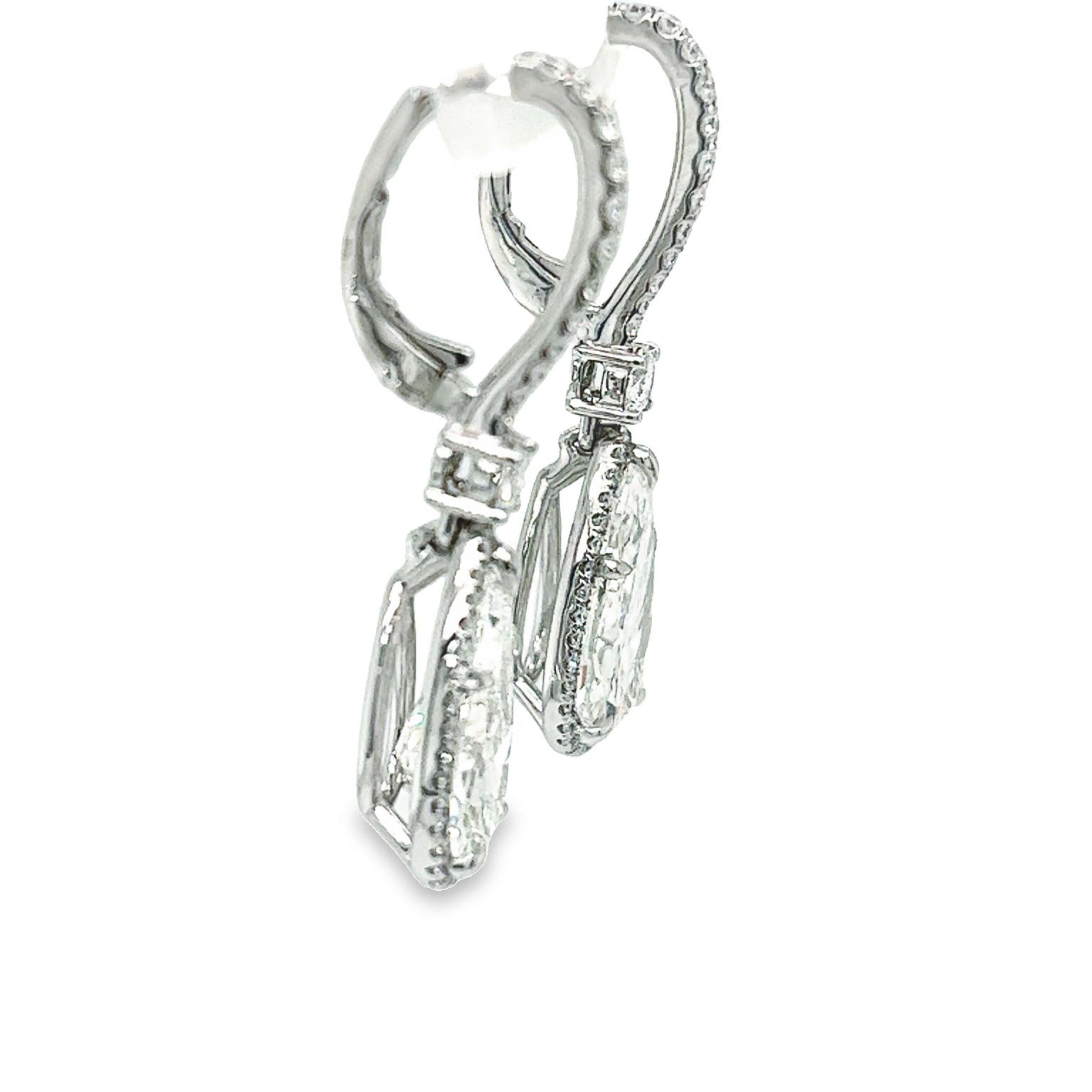David Rosenberg 6.07 Carat Pear Shape GIA Drop Dangle Diamond Earrings For Sale 4
