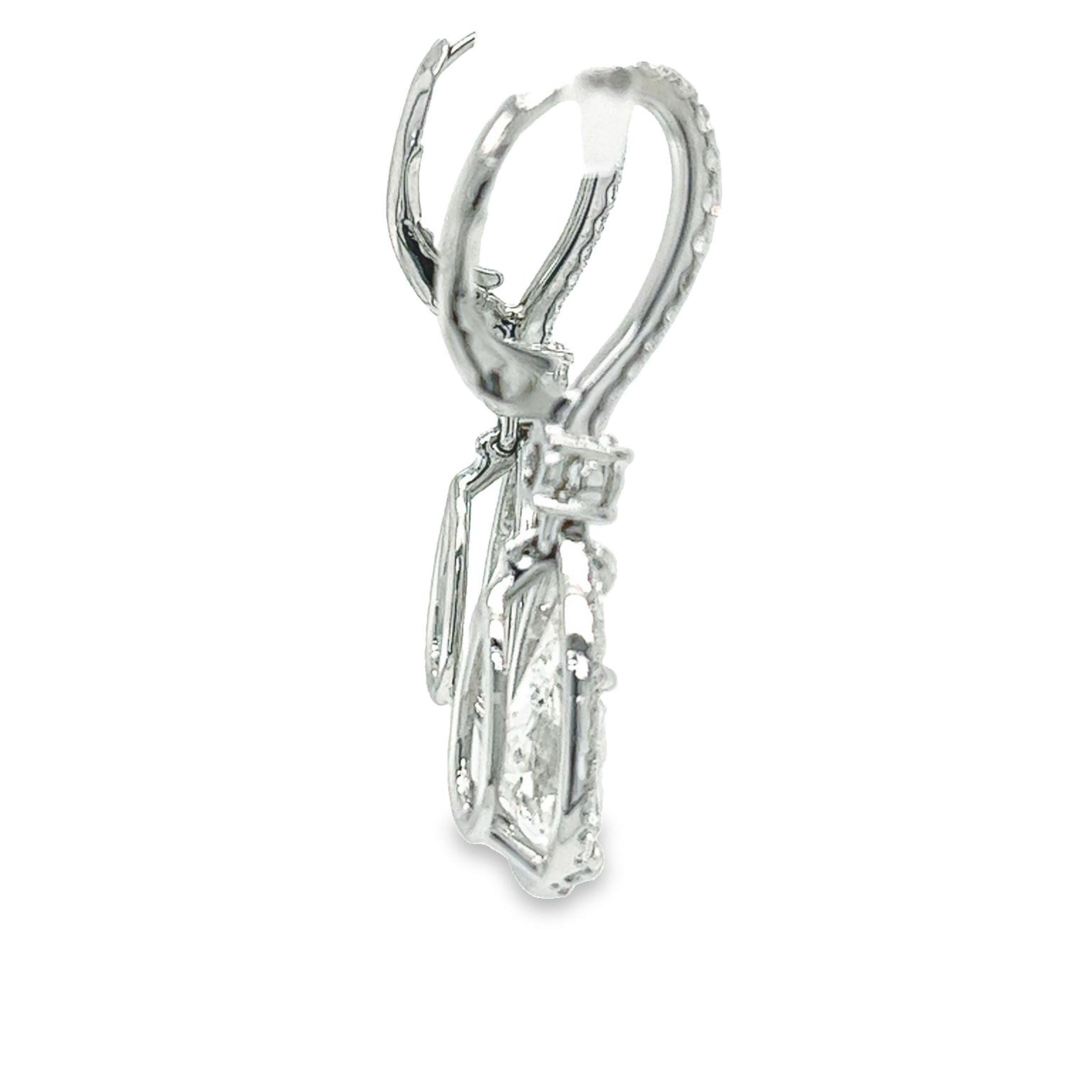 David Rosenberg 6.07 Carat Pear Shape GIA Drop Dangle Diamond Earrings For Sale 5