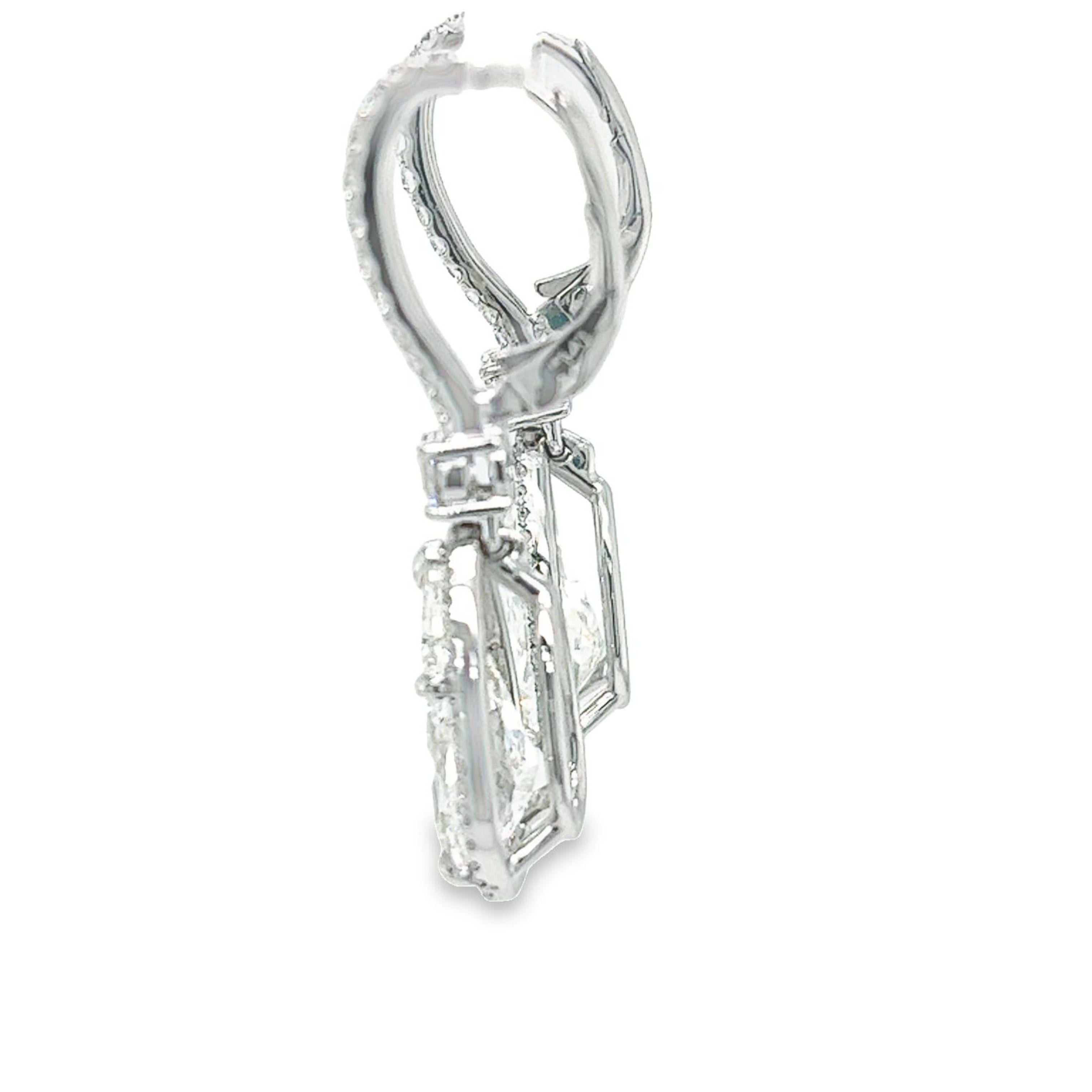 Women's David Rosenberg 6.07 Carat Pear Shape GIA Drop Dangle Diamond Earrings For Sale