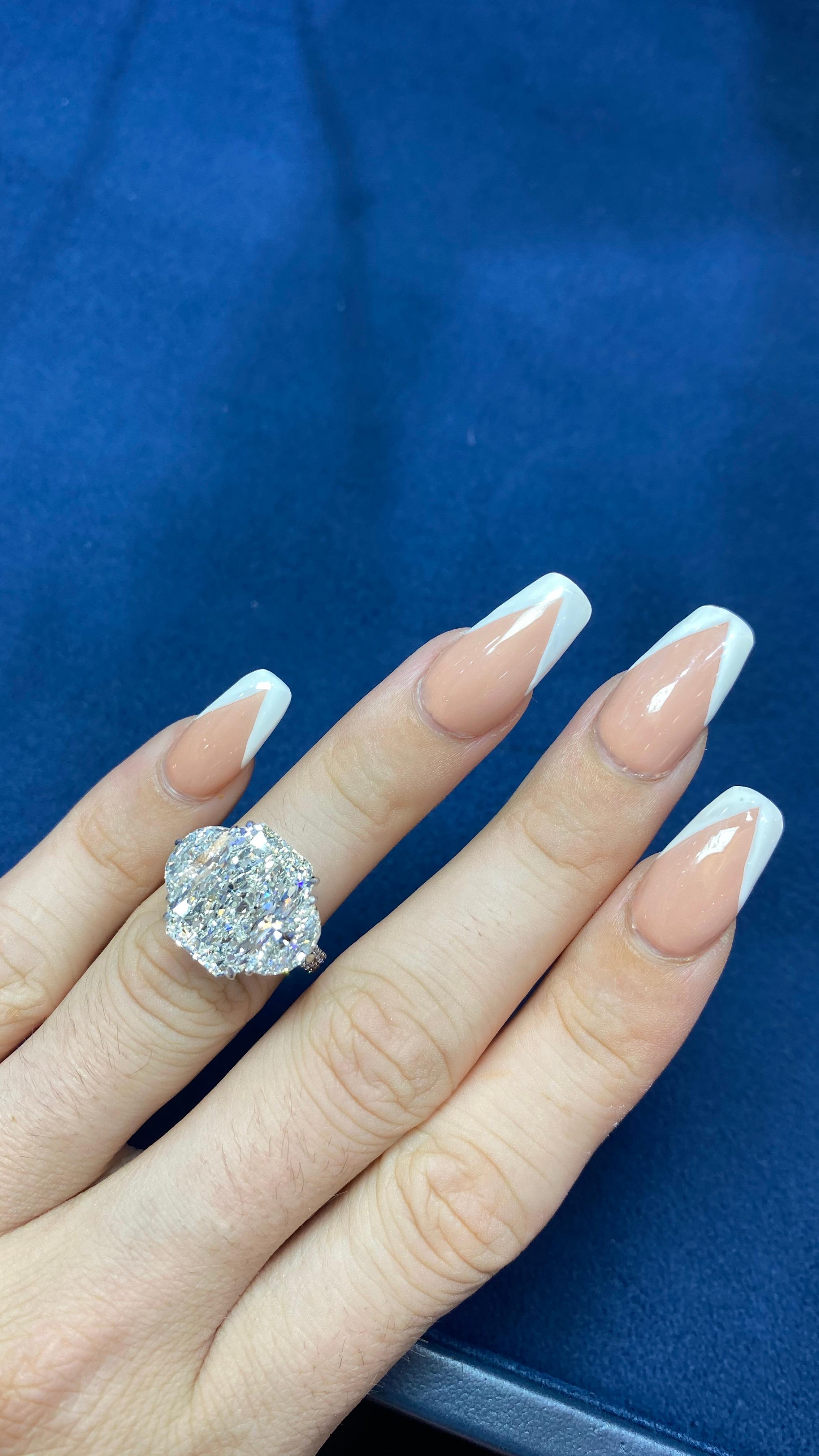 David Rosenberg 6.81 Carat Radiant H/SI1 GIA 3-Stone Diamond Engagement Ring In New Condition In Boca Raton, FL