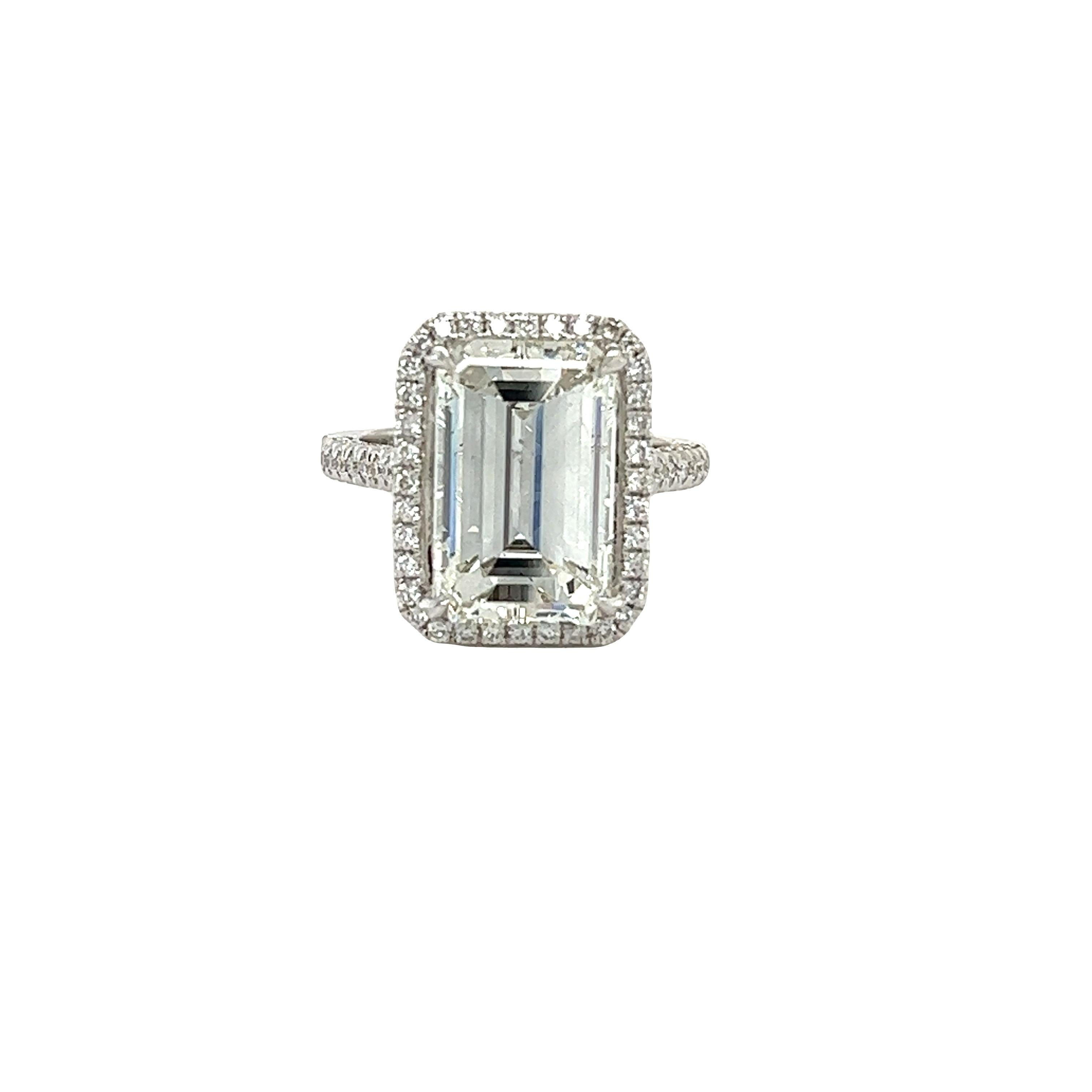 David Rosenberg 7.06 Carat Emerald Cut GIA Diamond Engagement Ring 3