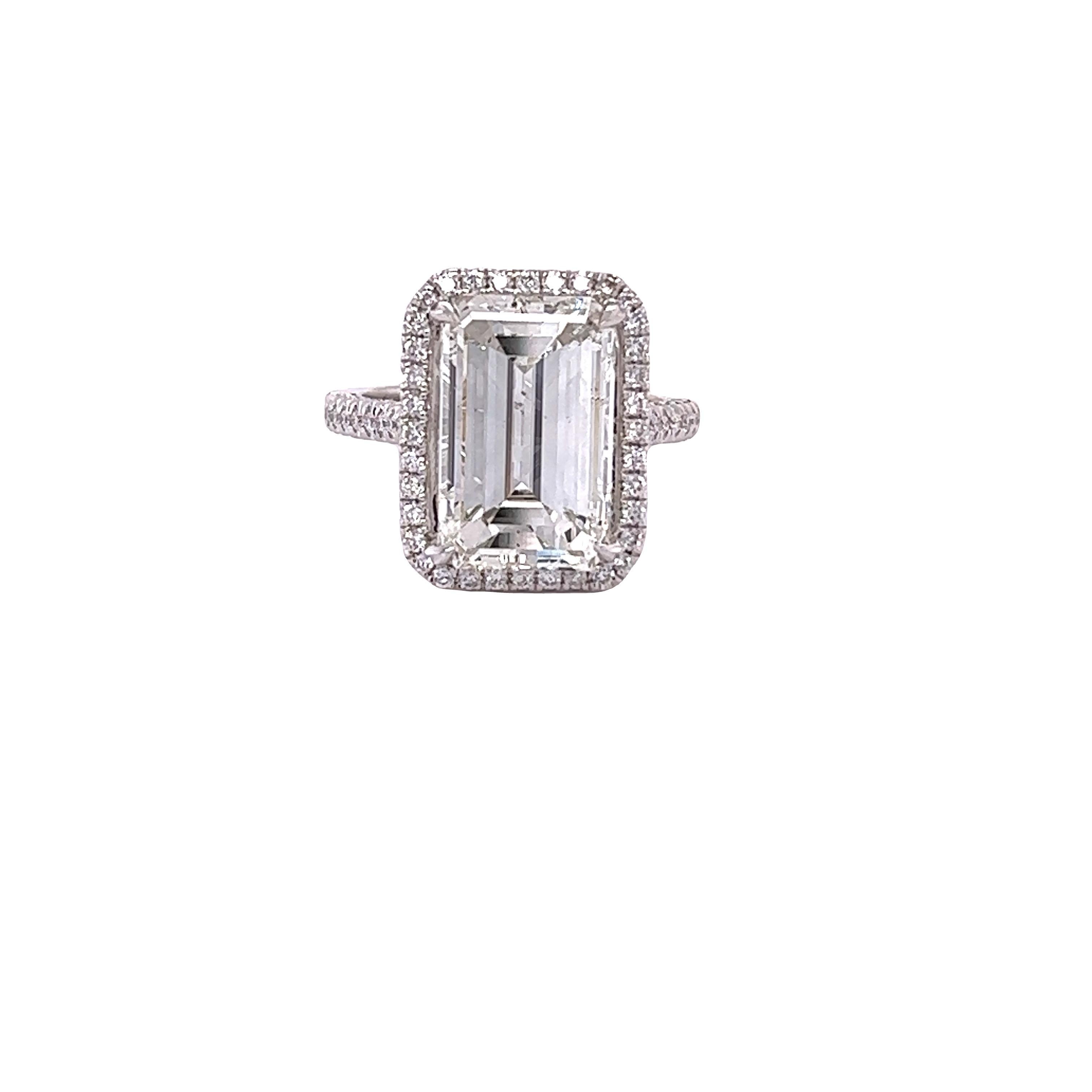 David Rosenberg 7.06 Carat Emerald Cut GIA Diamond Engagement Ring 4