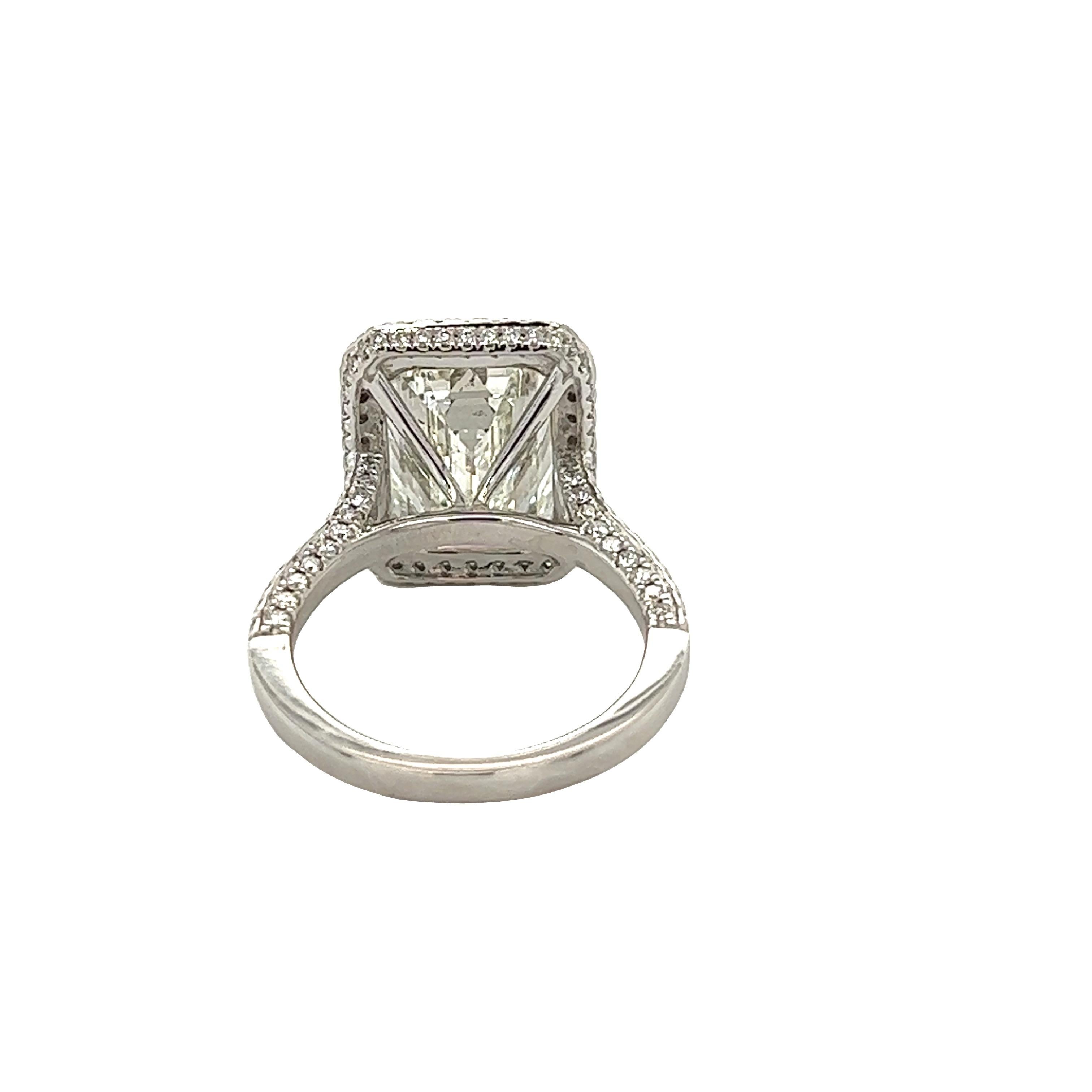 Modern David Rosenberg 7.06 Carat Emerald Cut GIA Diamond Engagement Ring