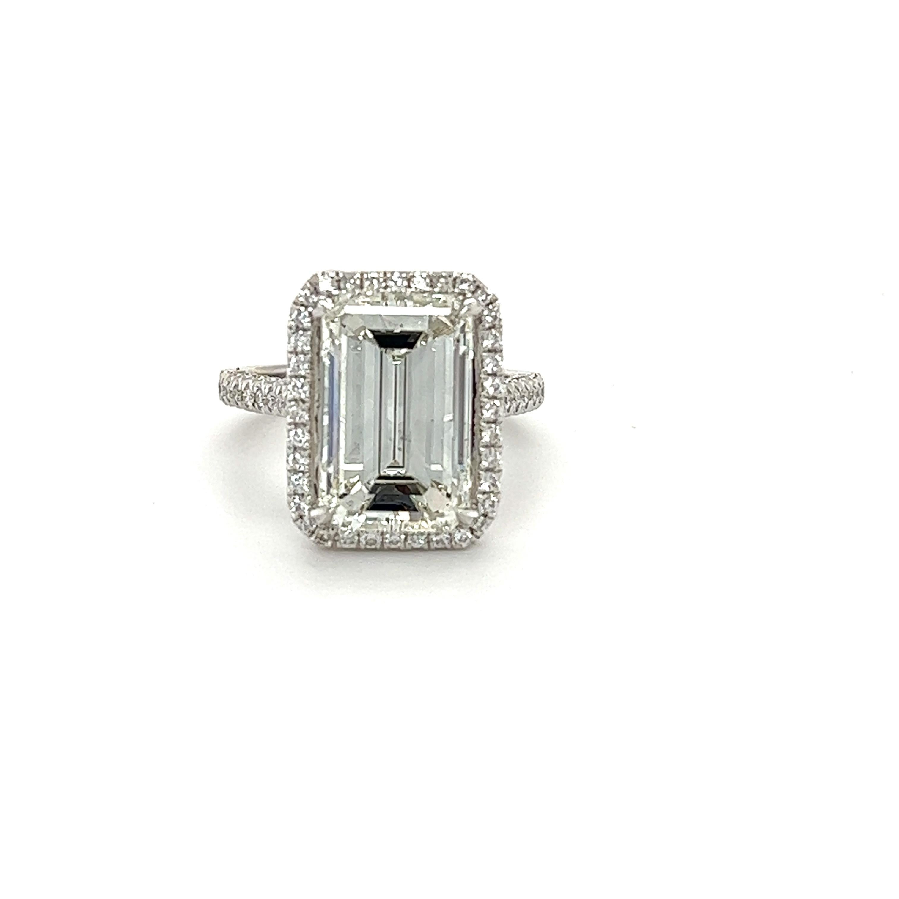 David Rosenberg 7.06 Carat Emerald Cut GIA Diamond Engagement Ring 2