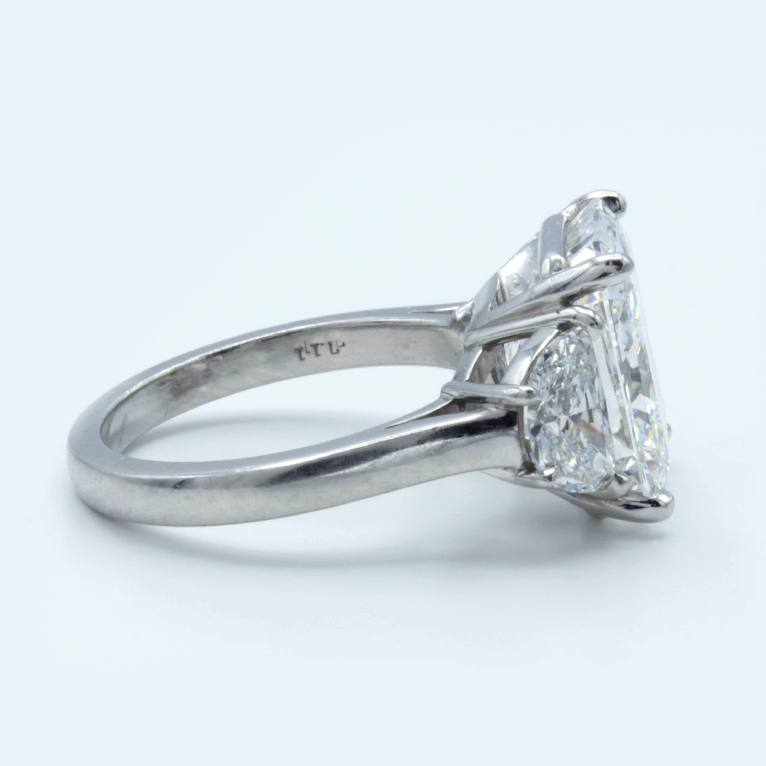 Radiant Cut David Rosenberg 7.11 Carat Radiant GIA E/VS1 Platinum Three-Stone Diamond Ring