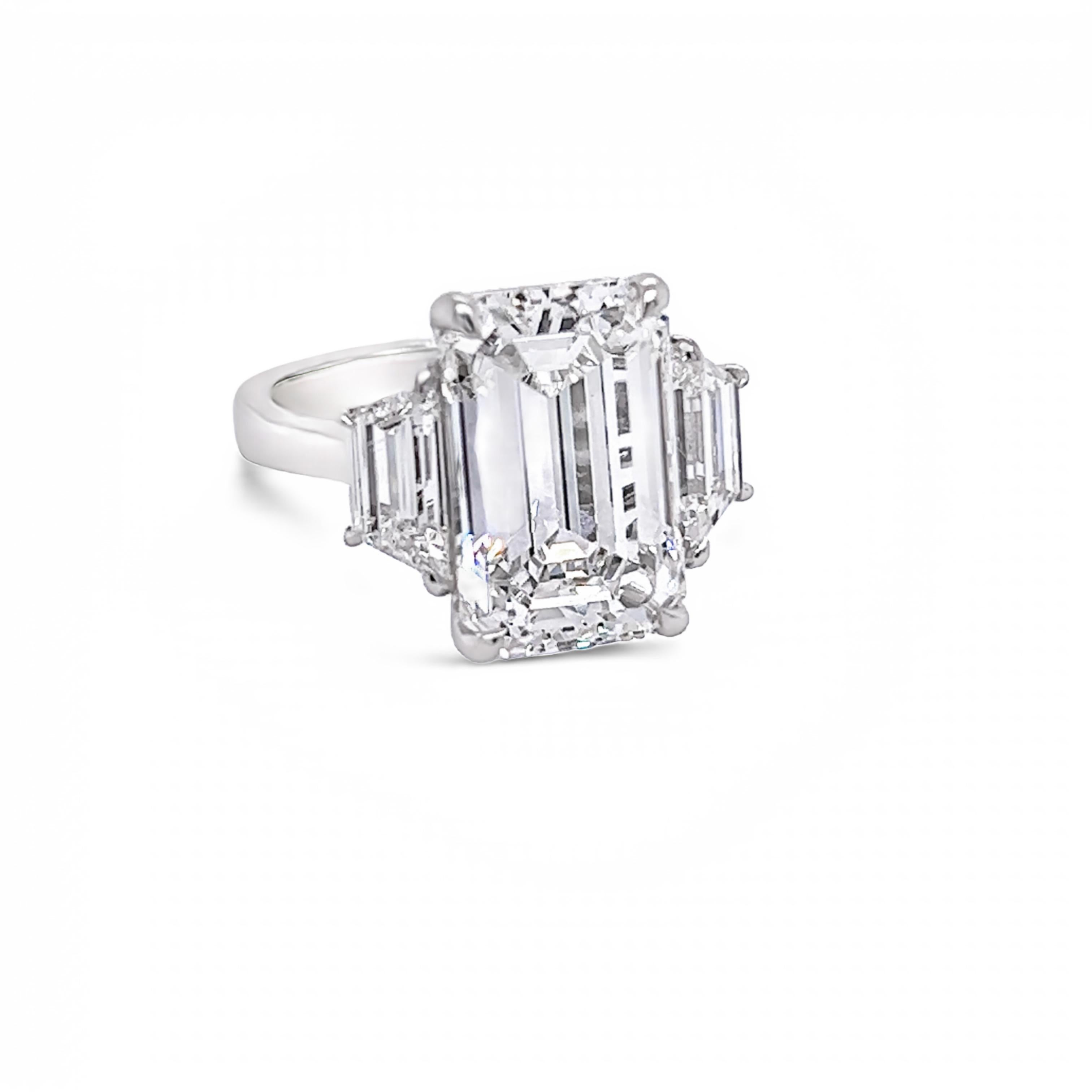 emerald cut natural diamond ring
