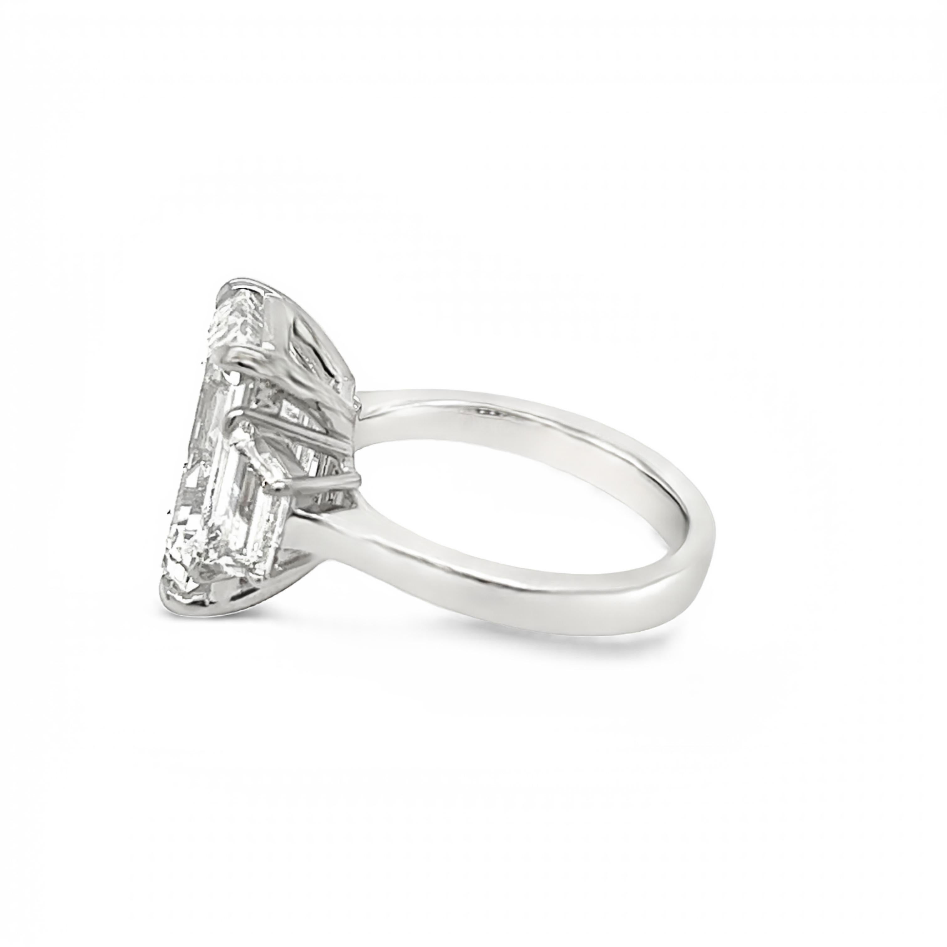 Modern David Rosenberg 7.27 Carat Emerald Cut H VS1 GIA Diamond Engagement Ring For Sale