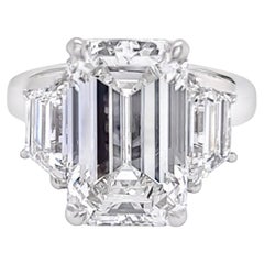 David Rosenberg 7.27 Carat Emerald Cut H VS1 GIA Diamond Engagement Ring