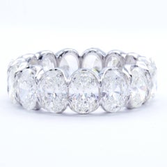 David Rosenberg 7.40 Carat Oval Shape 18 Karat White Gold Diamond Eternity Band