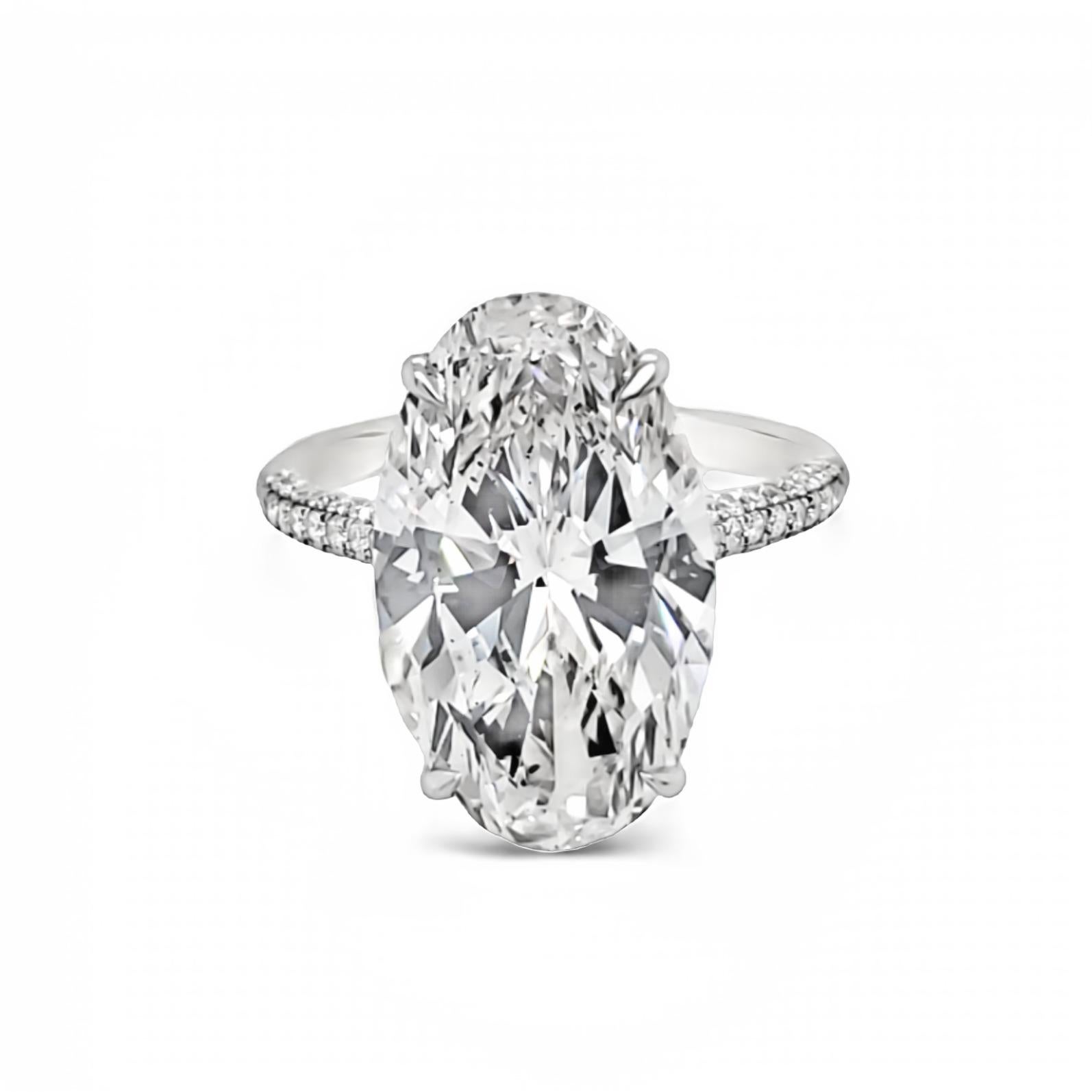 Women's David Rosenberg 7.66 Carat Oval G VS2 GIA Diamond Engagement Ring 