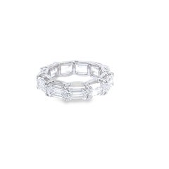 David Rosenberg 7.77 Total Carats Emerald Cut GIA Diamond Eternity Wedding Band