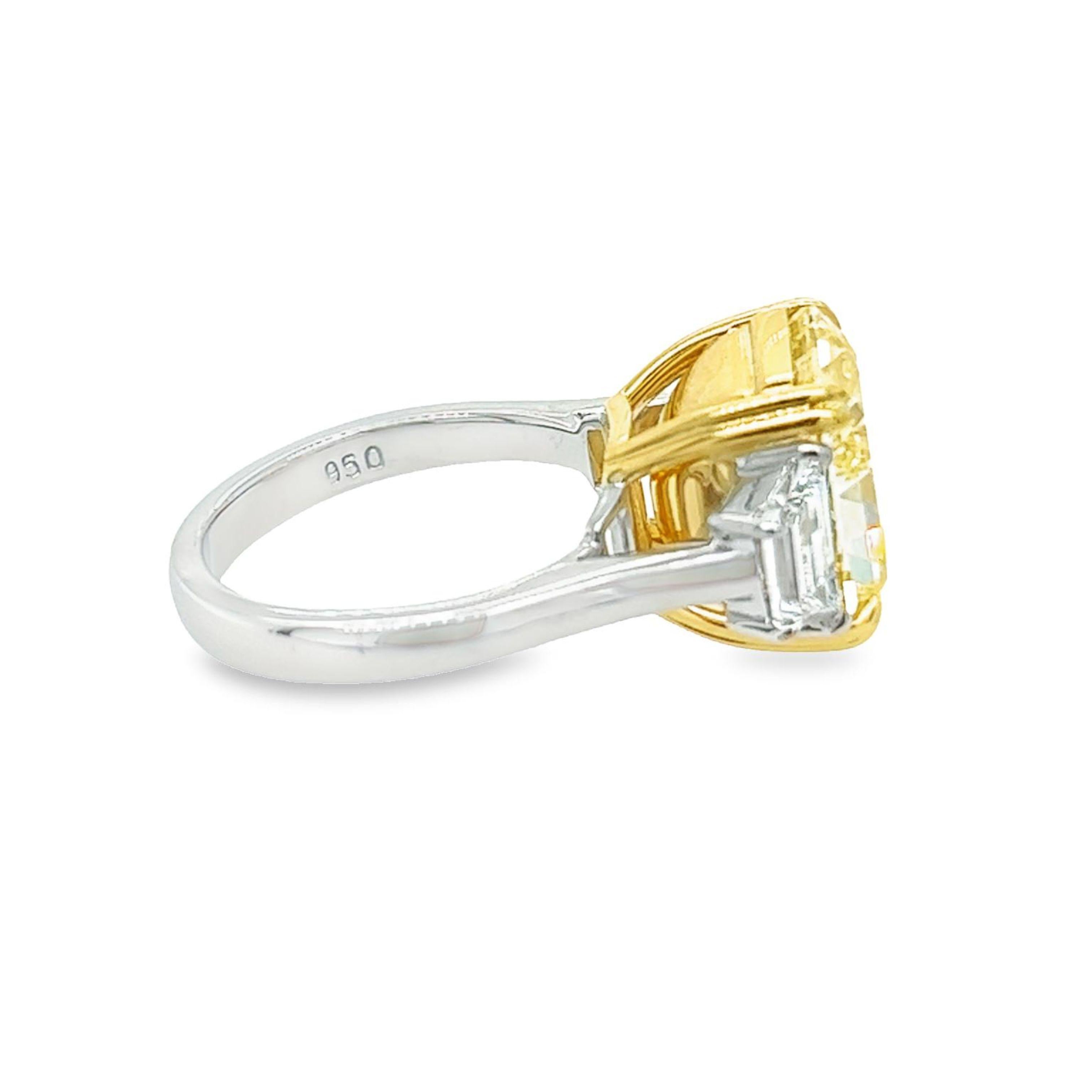 David Rosenberg Verlobungsring mit 7,81 Karat strahlendem gelbem VS1 GIA-Diamant (Radiantschliff) im Angebot