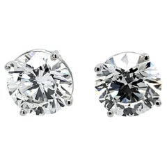 David Rosenberg 8.08 Total Carats Round F/VS2 Triple Excellent GIA Diamond Studs