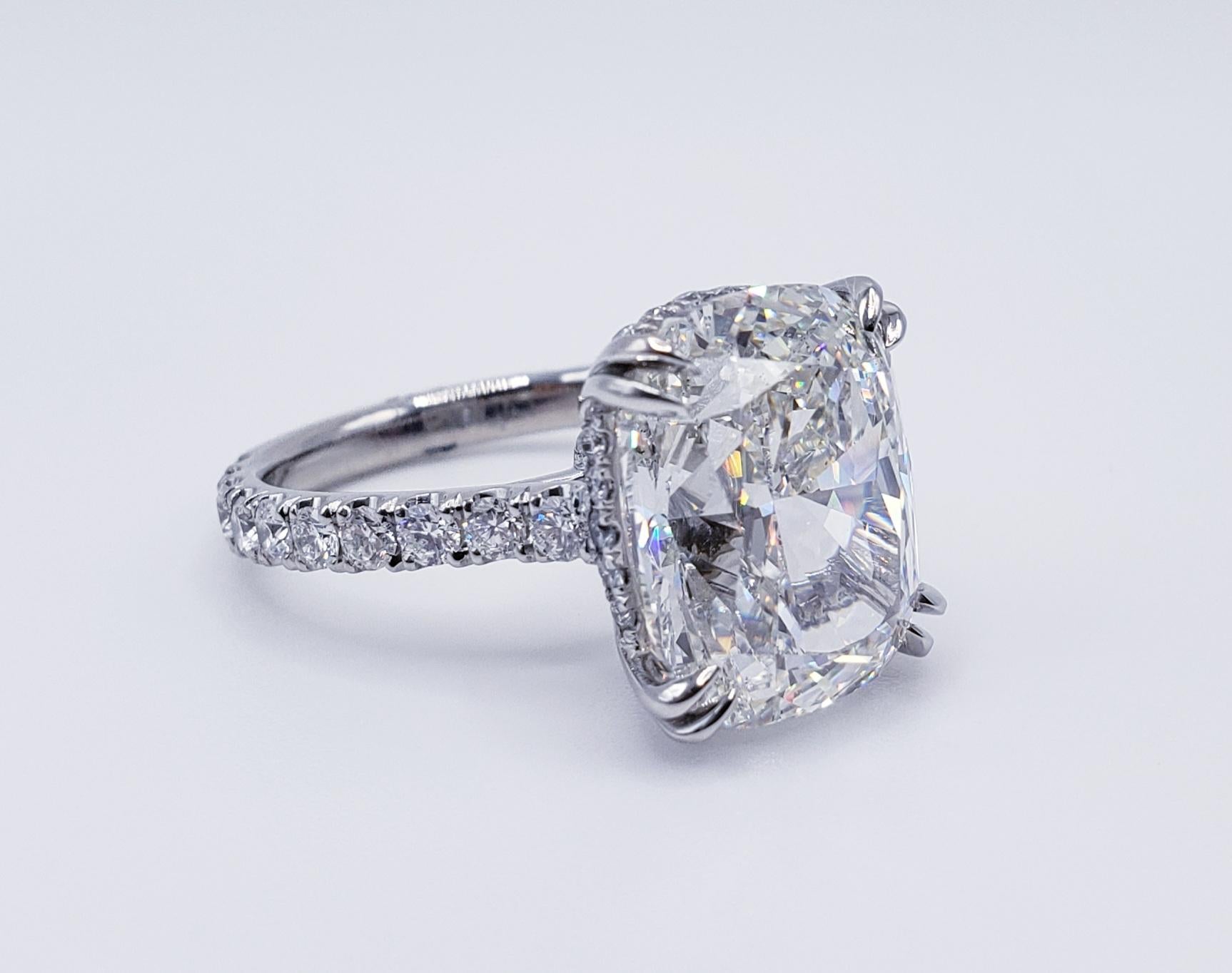 David Rosenberg 8.72 Carat Cushion Cut H VS2 GIA Diamond Engagement Ring In New Condition In Boca Raton, FL