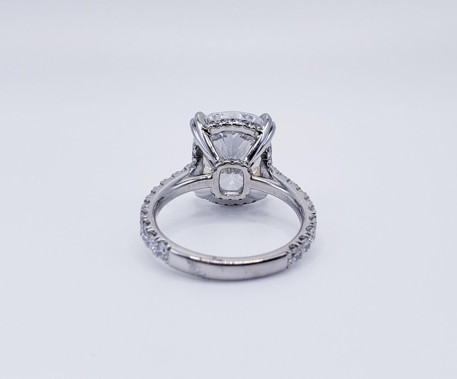 David Rosenberg 8.72 Carat Cushion Cut H VS2 GIA Diamond Engagement Ring 1