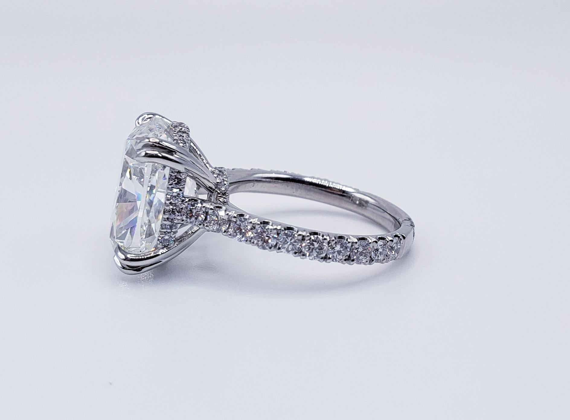 David Rosenberg 8.72 Carat Cushion Cut H VS2 GIA Diamond Engagement Ring 2