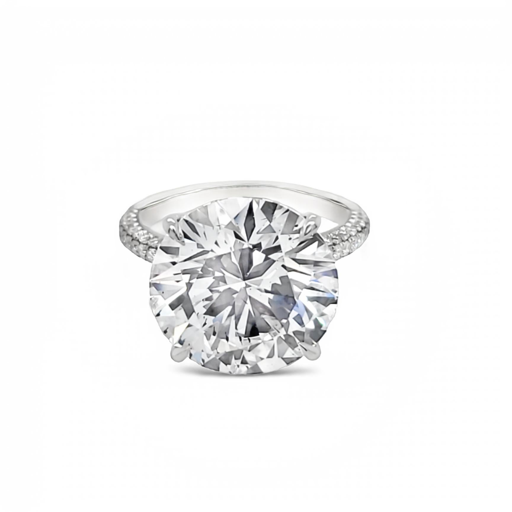 Rosenberg Diamonds & Co. 9.13 carat Round Brilliant Cut D color SI1 clarity is accompanied by a GIA certificate. This spectacular SI1 is full of brilliance and it is set in a handmade 18 karat white gold setting. This ring continues its elegance