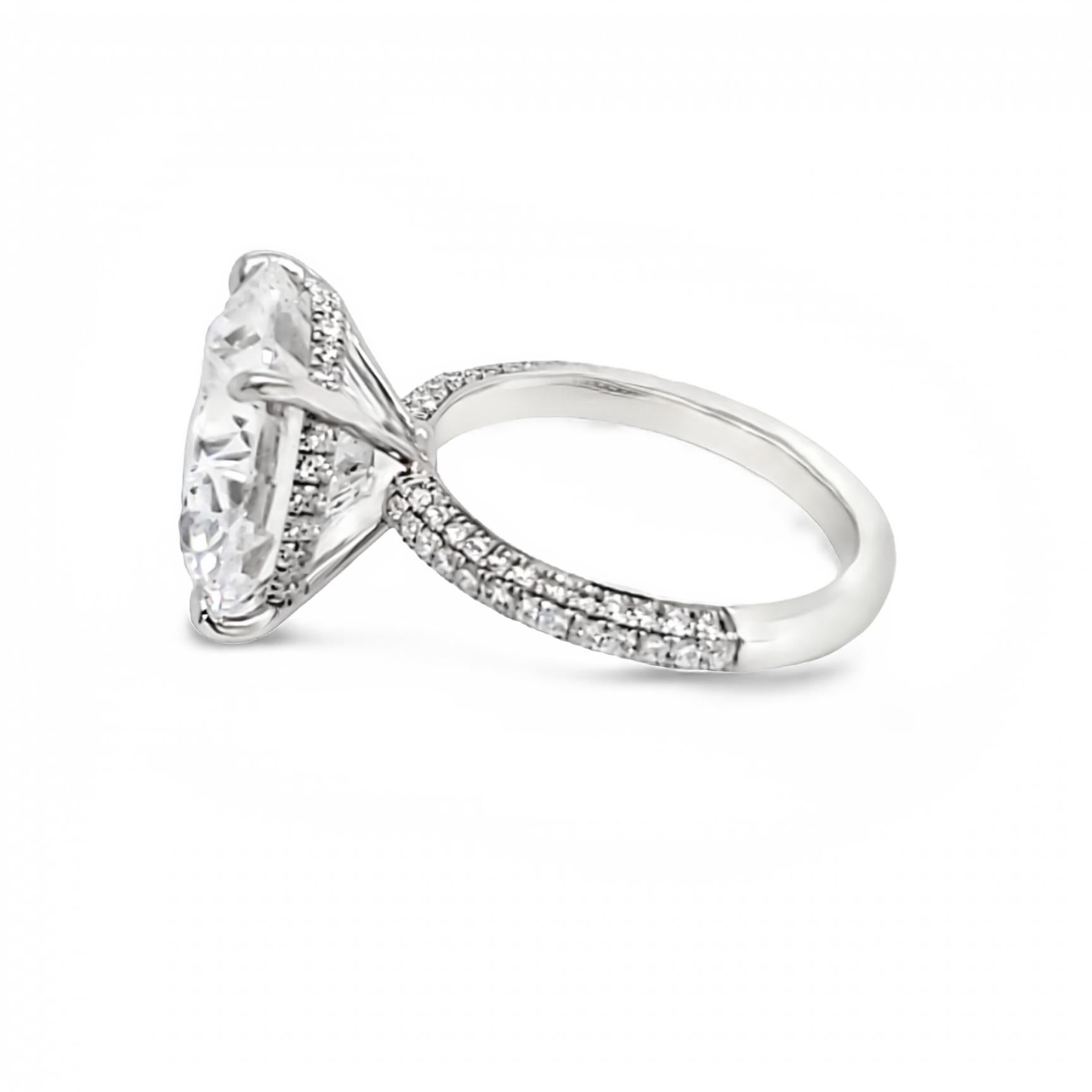 David Rosenberg 9.13 Carat Round Hidden Halo D/SI1 GIA Diamond Engagement Ring In New Condition In Boca Raton, FL