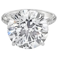 David Rosenberg 9.13 Carat Round Hidden Halo D/SI1 GIA Diamond Engagement Ring