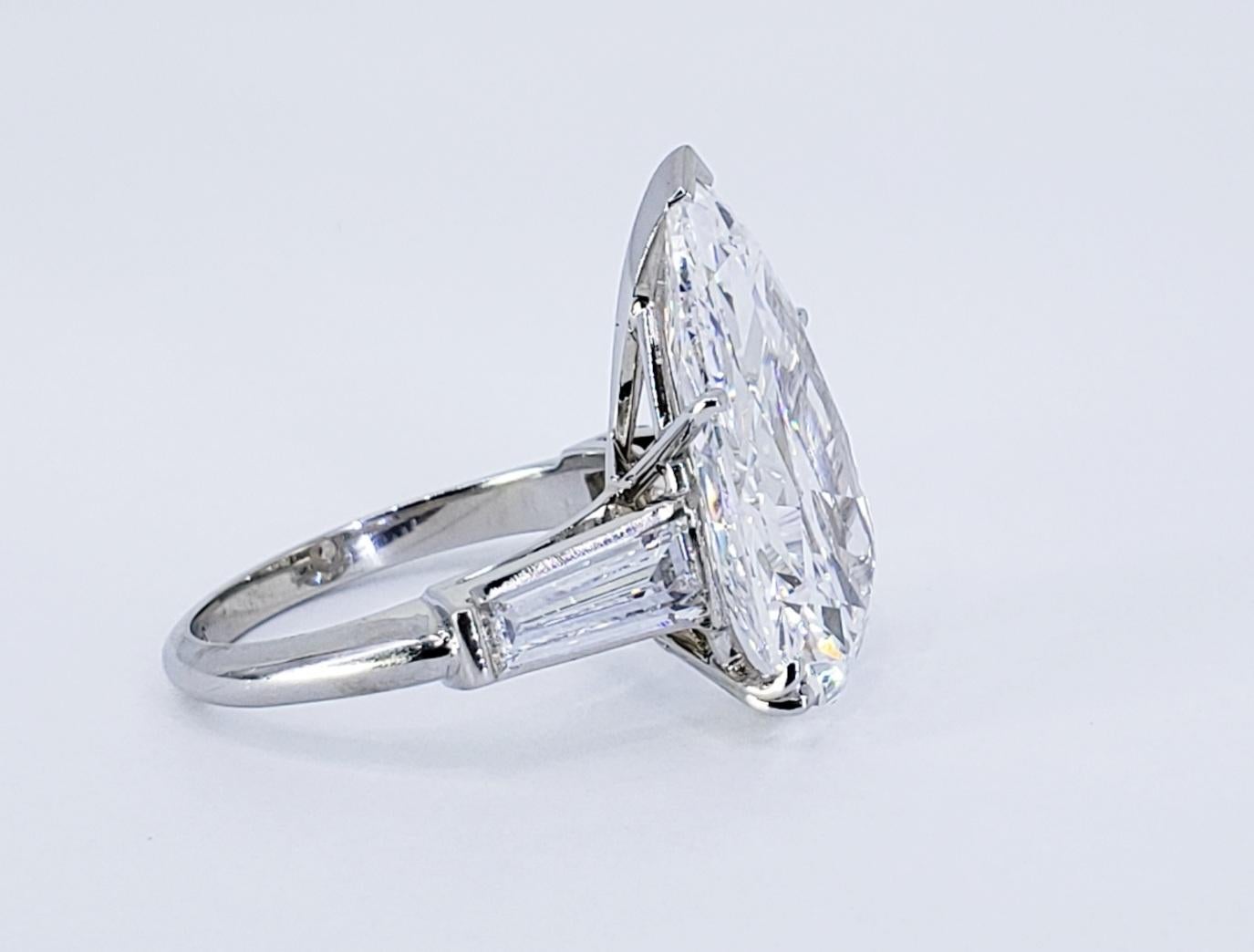 Pear Cut David Rosenberg 9.77 Carat Pear Shape D/VVS2 GIA Diamond Engagement Ring
