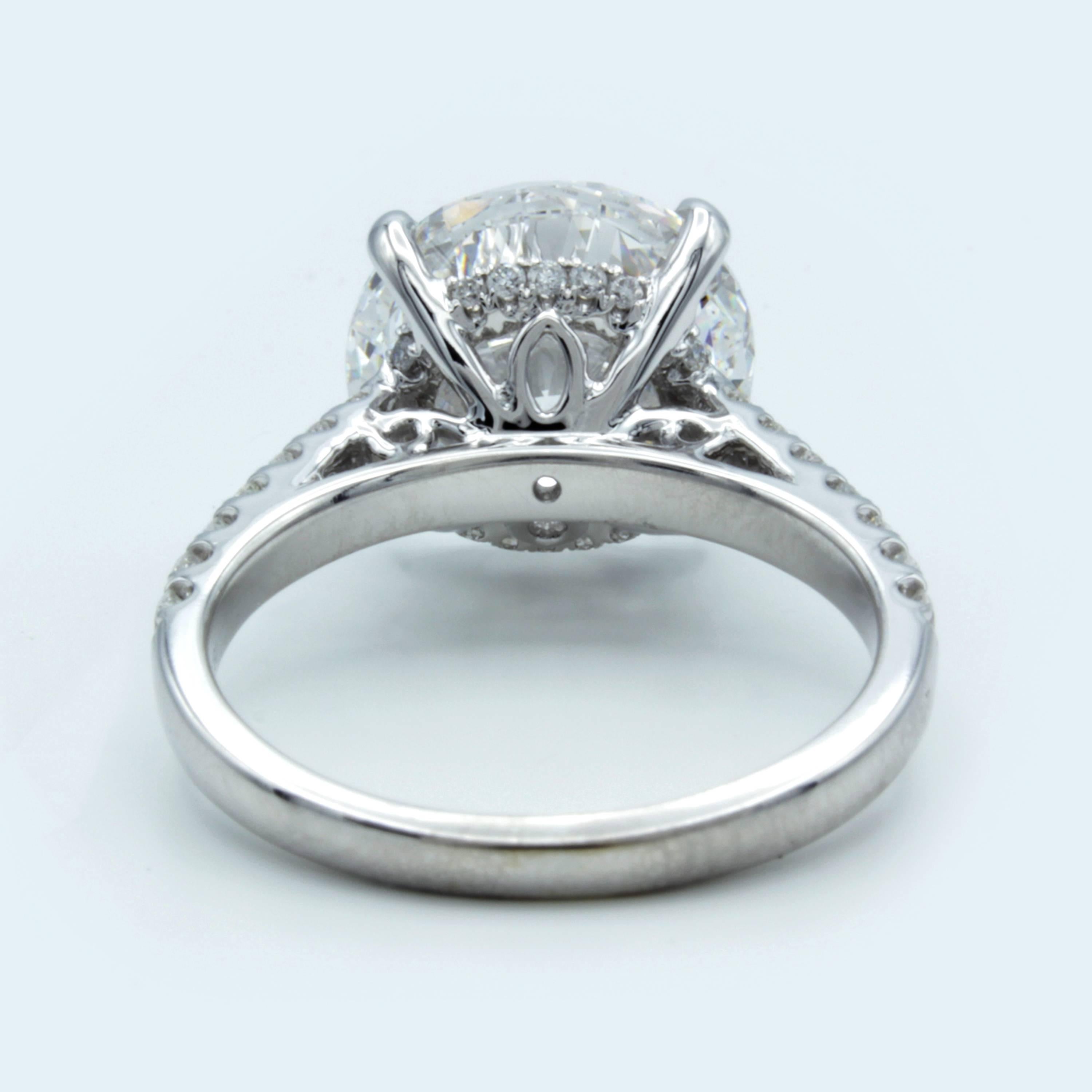Round Cut David Rosenberg GIA 6 Carat Round D/VS2 18kt White Gold Diamond Engagement Ring