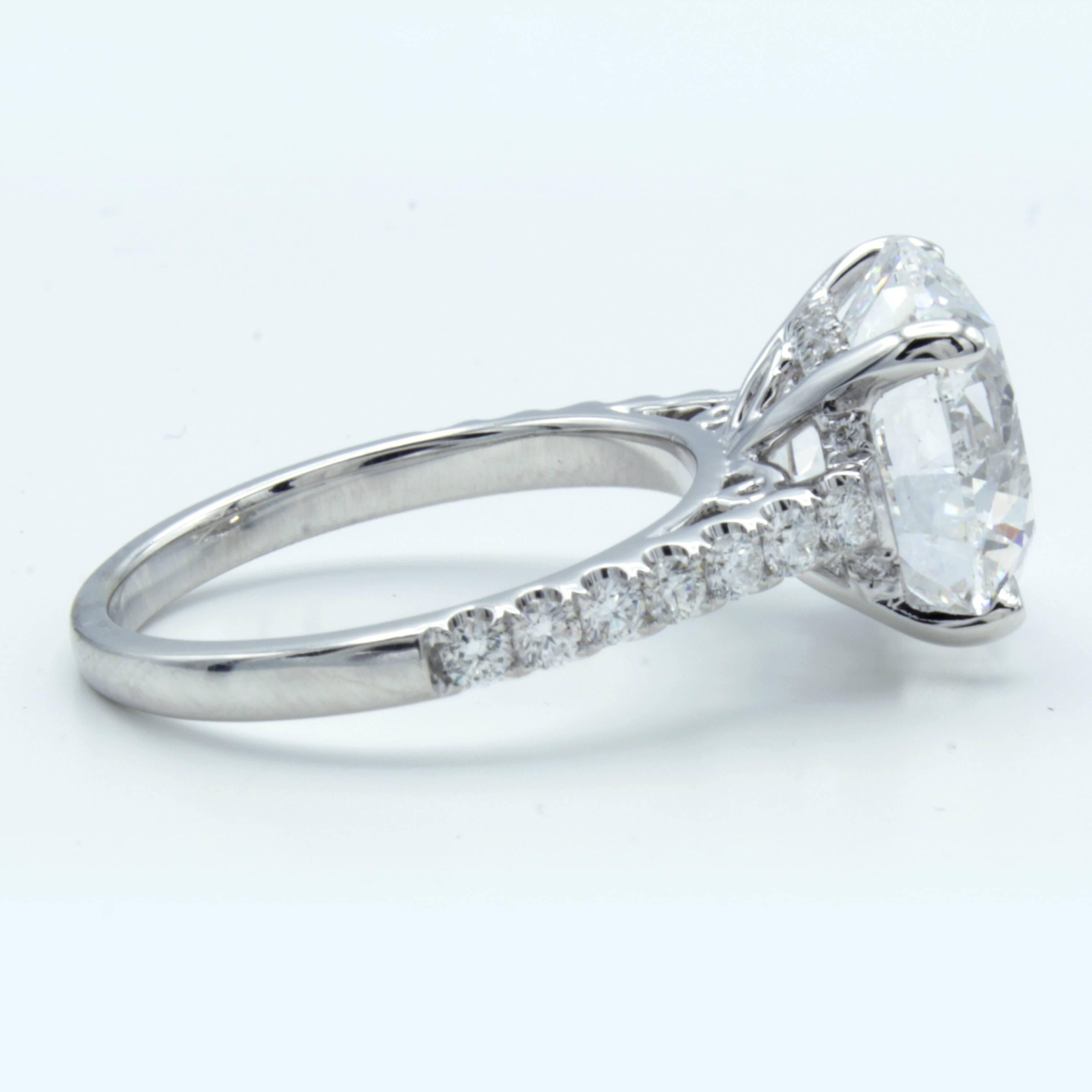 David Rosenberg GIA 6 Carat Round D/VS2 18kt White Gold Diamond Engagement Ring In New Condition In Boca Raton, FL