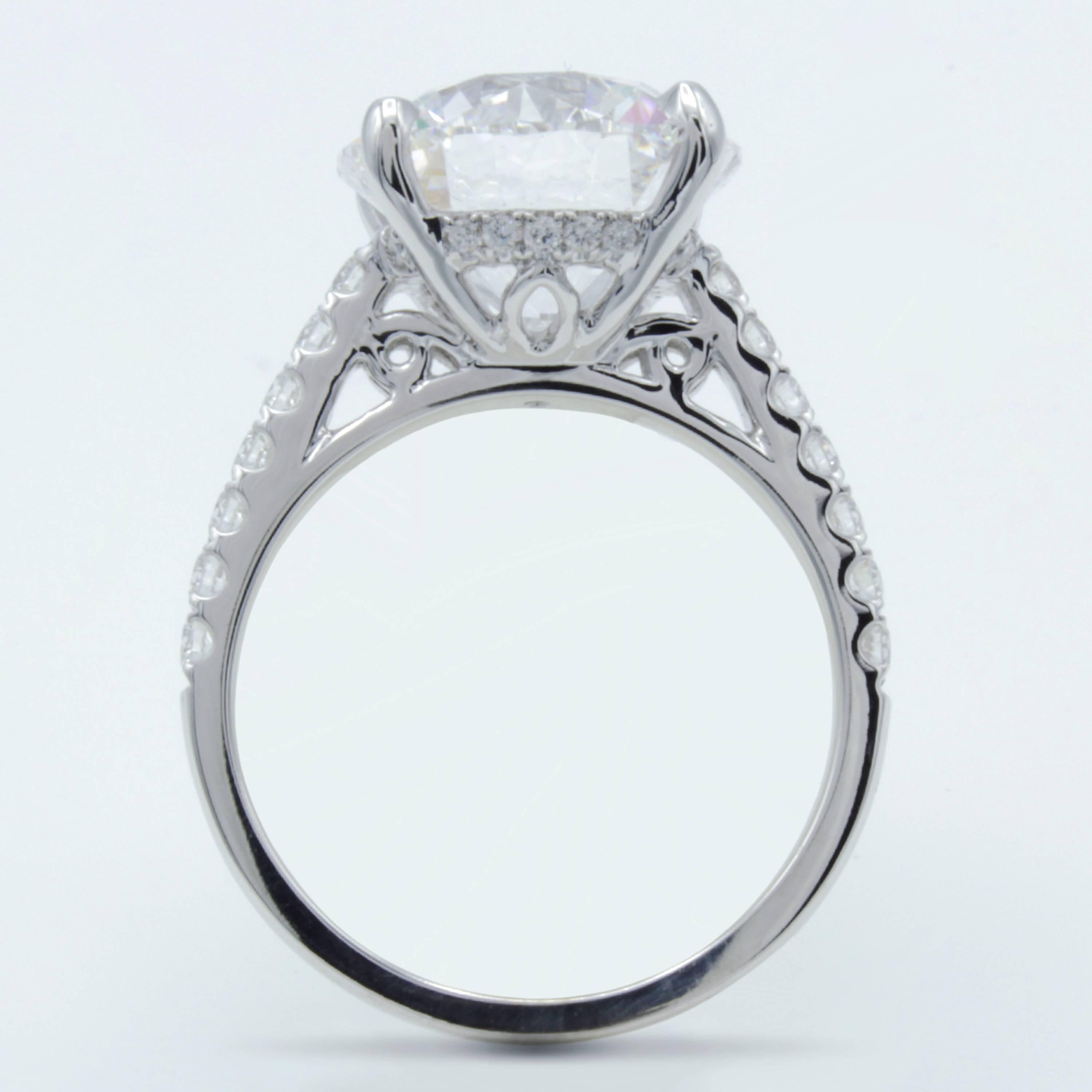 David Rosenberg GIA 6 Carat Round D/VS2 18kt White Gold Diamond Engagement Ring 1