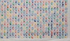 David Roth "Weiß über Zufallsfarben" 1977 Siebdruck