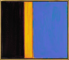 "Meadowlark" Blue, Orange, and Black Encaustic Color Blocking on Panels