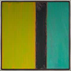 "Pescadero" Green and Turquoise Acrylic Colorblocking on Panel