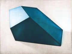 "Lightrap Emerald", vivid, teal, crystal, plate tone, geometric, aquatint