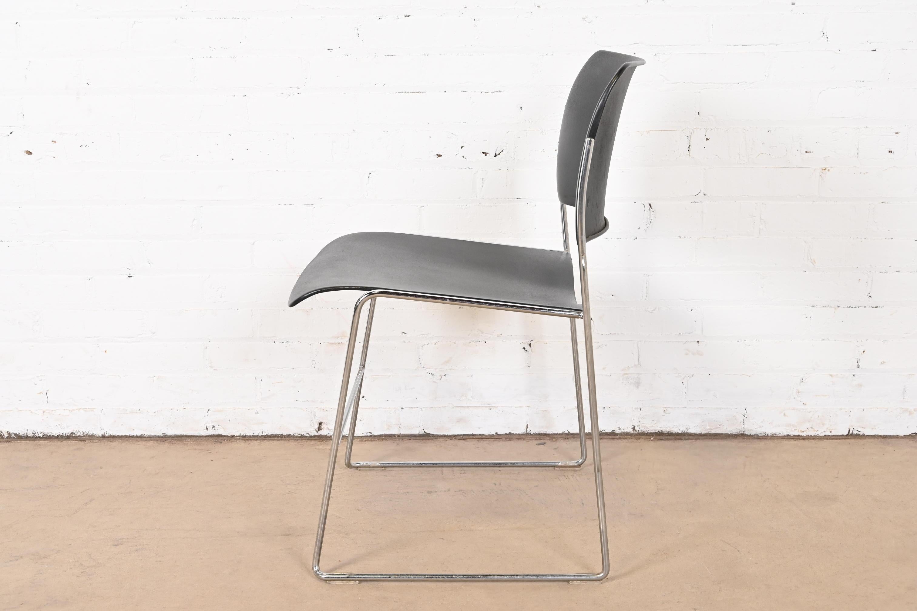 David Rowland 40/4 Black and Chrome Side Chair For Sale 4