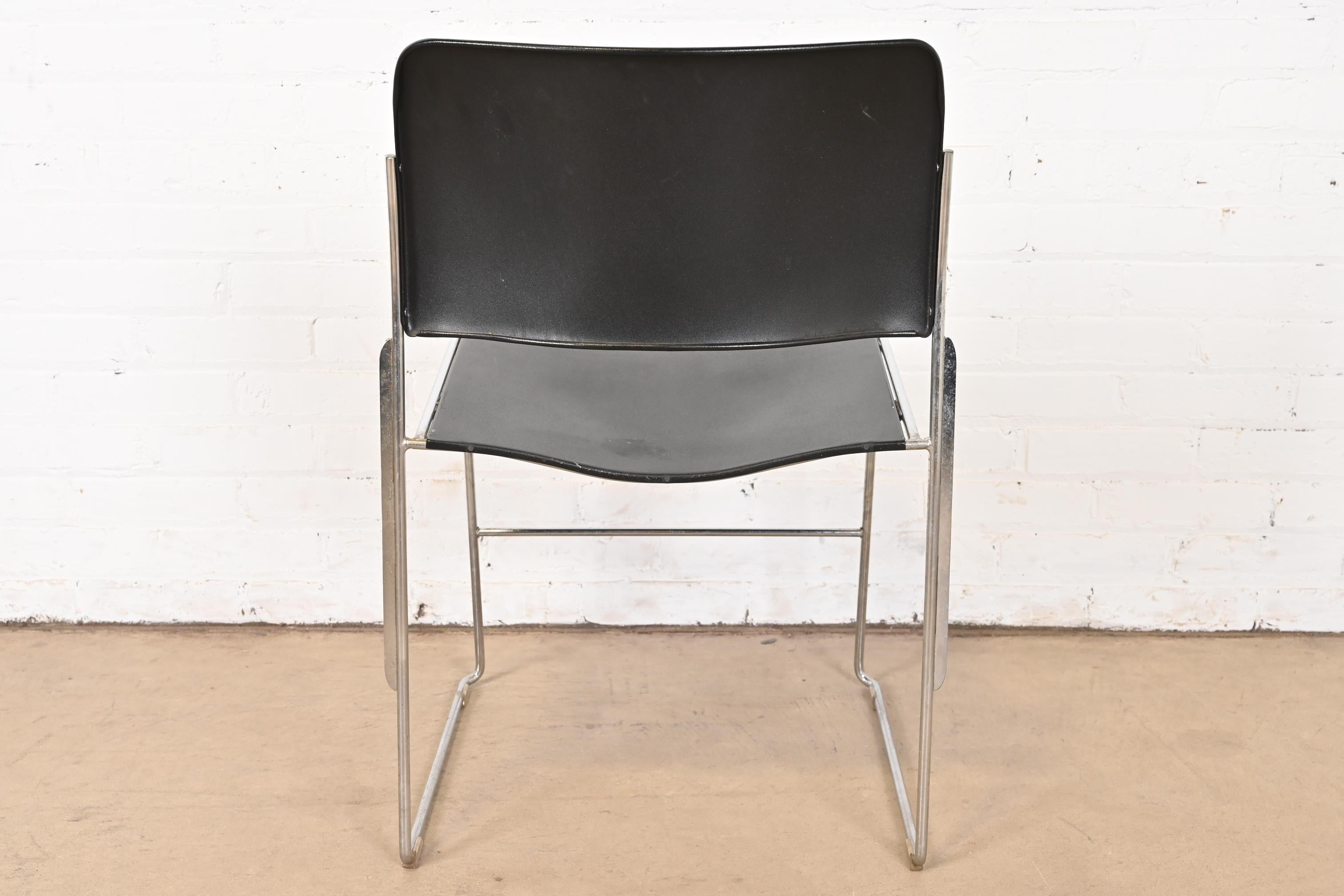 David Rowland 40/4 Black and Chrome Side Chair For Sale 5