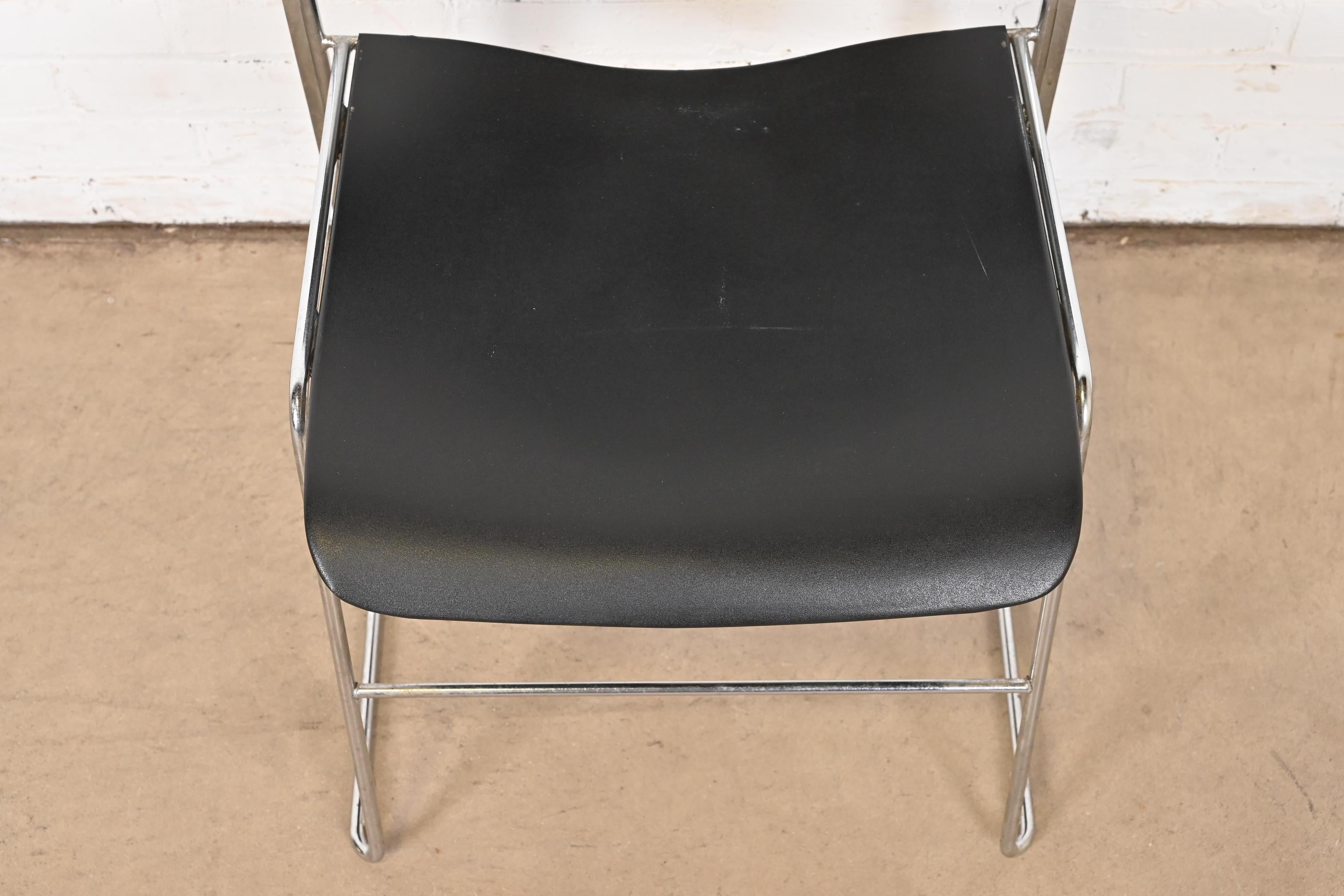 David Rowland 40/4 Black and Chrome Side Chair For Sale 2