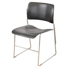 David Rowland 40/4 Silla auxiliar negra y cromada