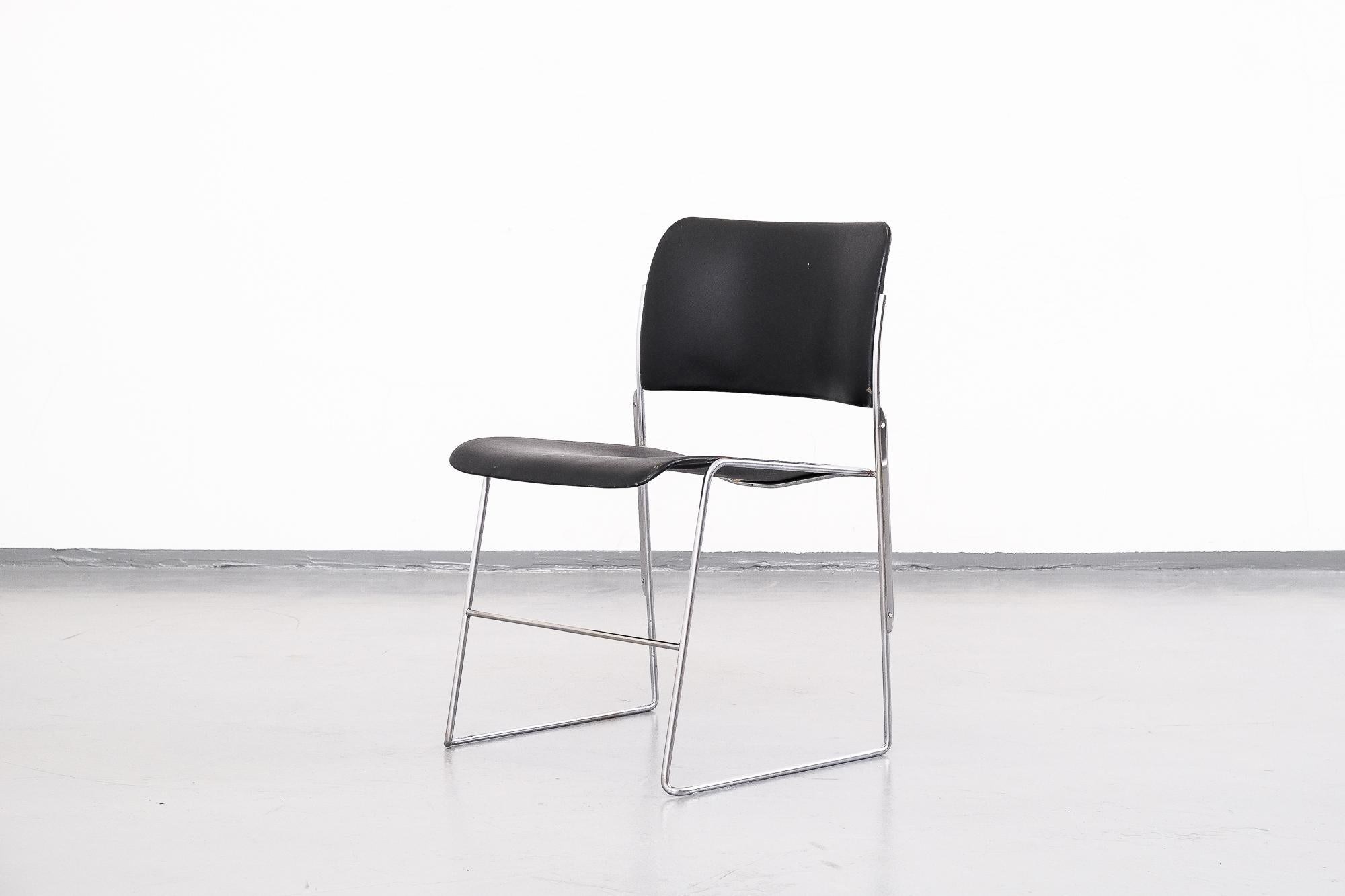 This chair was designed in 1964 by David Rowland and awarded many design awards. It is also featured in design collections and museums over the world, in recognition of its elegant lines, excellent ergonomics, unsurpassed stacking and handling, as