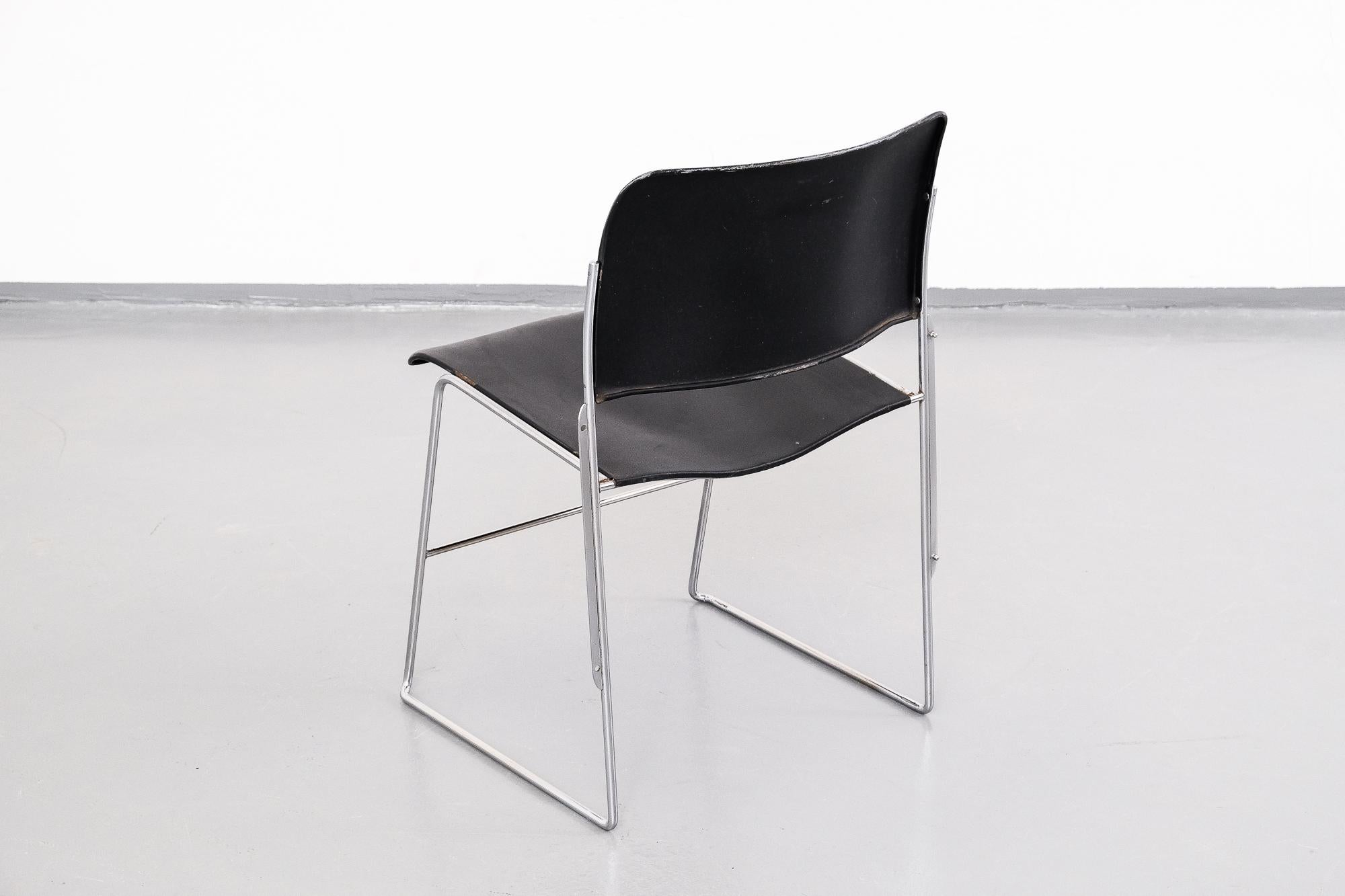 Mid-20th Century David Rowland 40/4 Metal Stacking Chair, 1960s