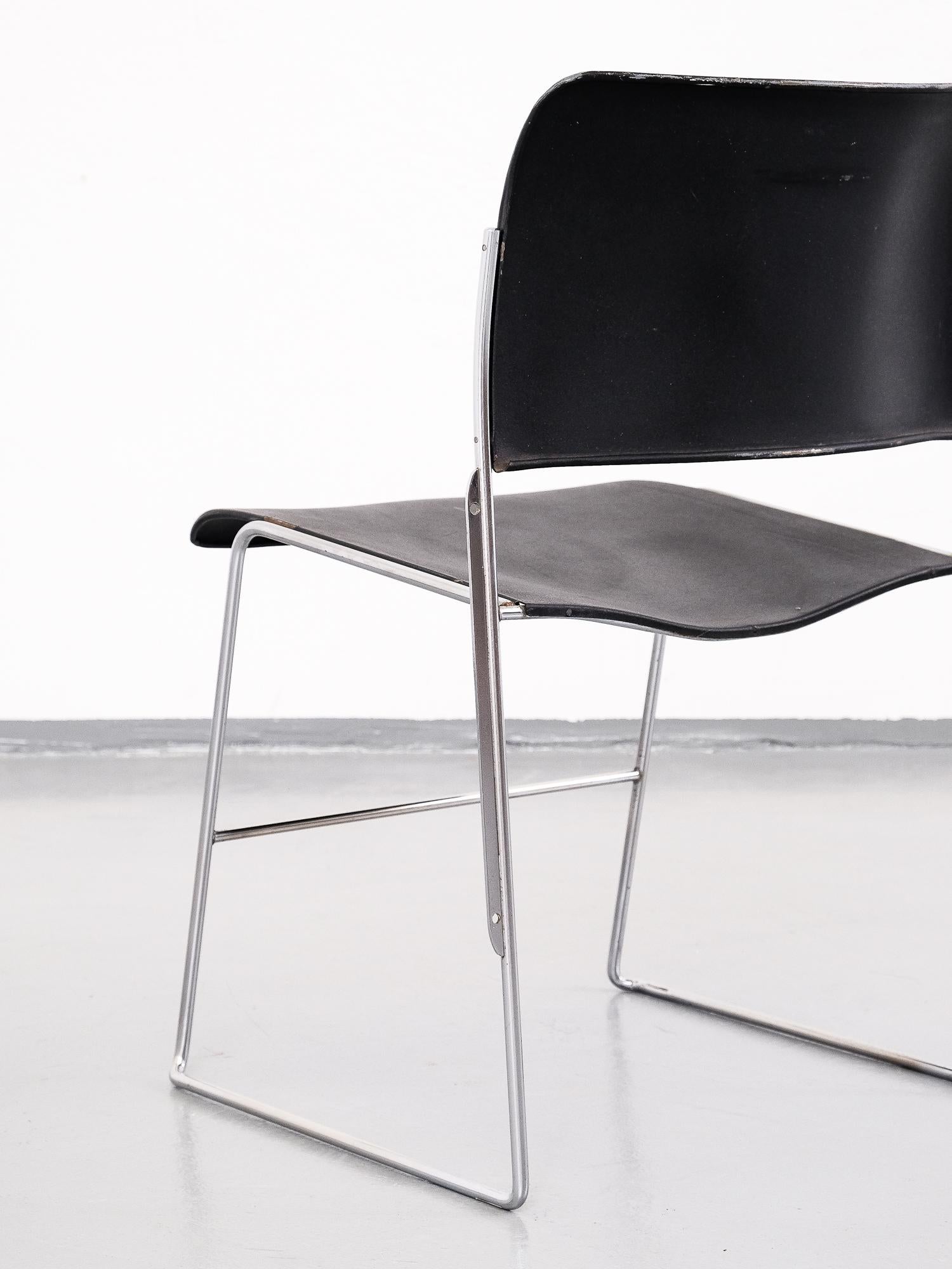 Chrome David Rowland 40/4 Metal Stacking Chair, 1960s