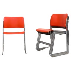 David Rowland 40/4 Metal Stacking Chairs the General Fireproofing Co, 1974