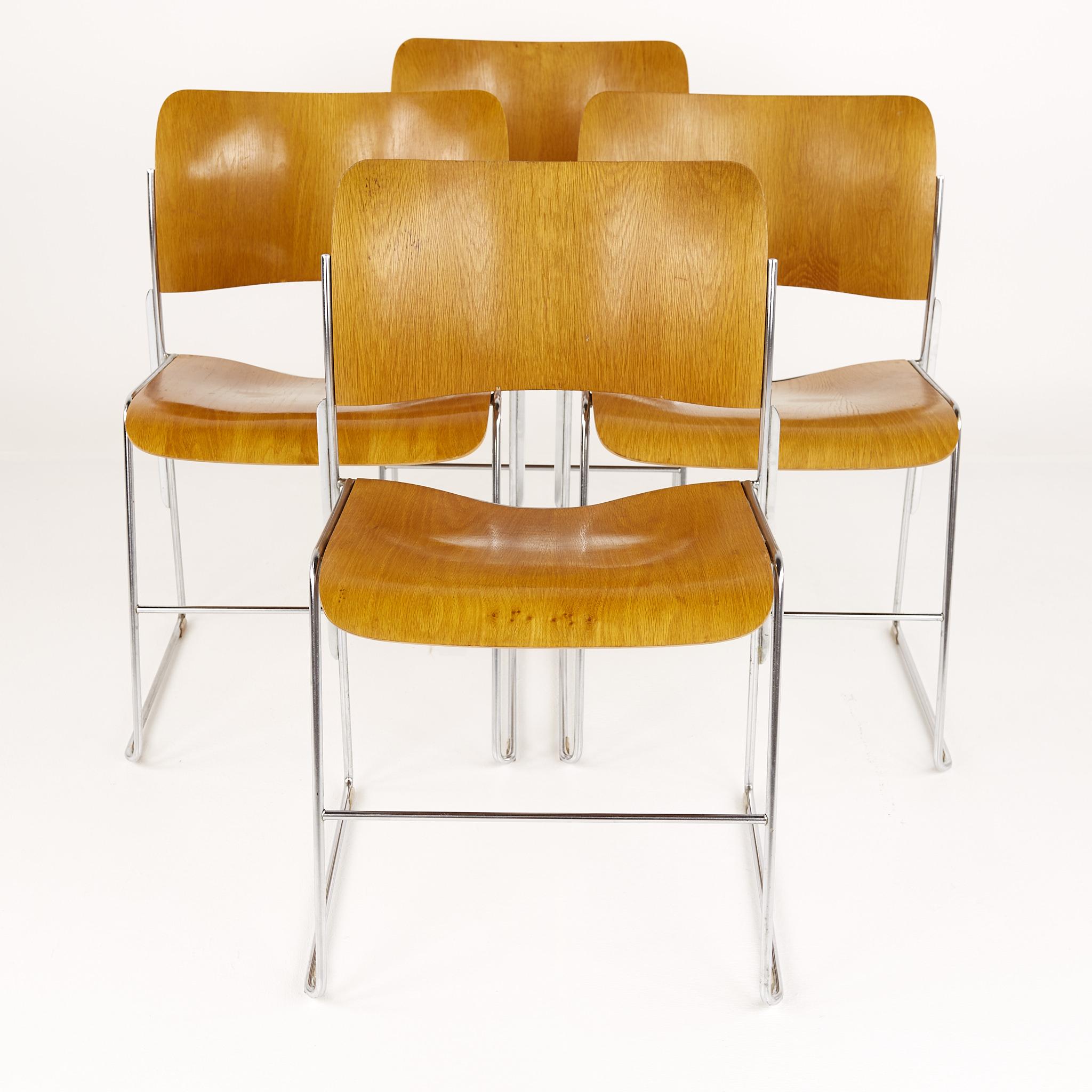 Mid-Century Modern David Rowland 40/4 Mid Century Bentwood Stackable Dining Chairs, Set of 6