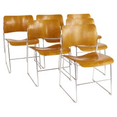 David Rowland 40/4 Mid Century Bentwood Stackable Dining Chairs, Set of 6