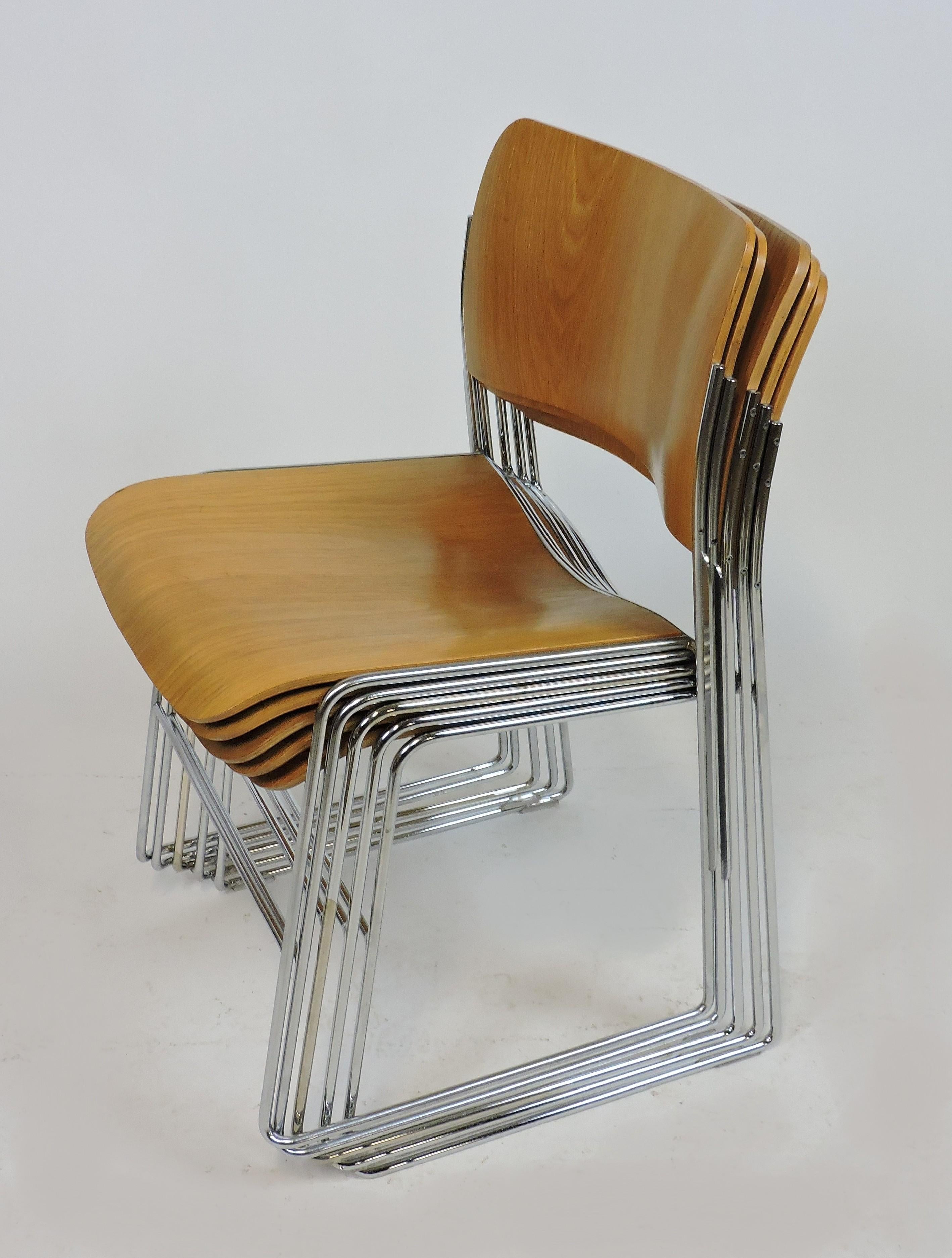 David Rowland 40/4 Mid-Century Modern Bentwood Stackable Chair 3