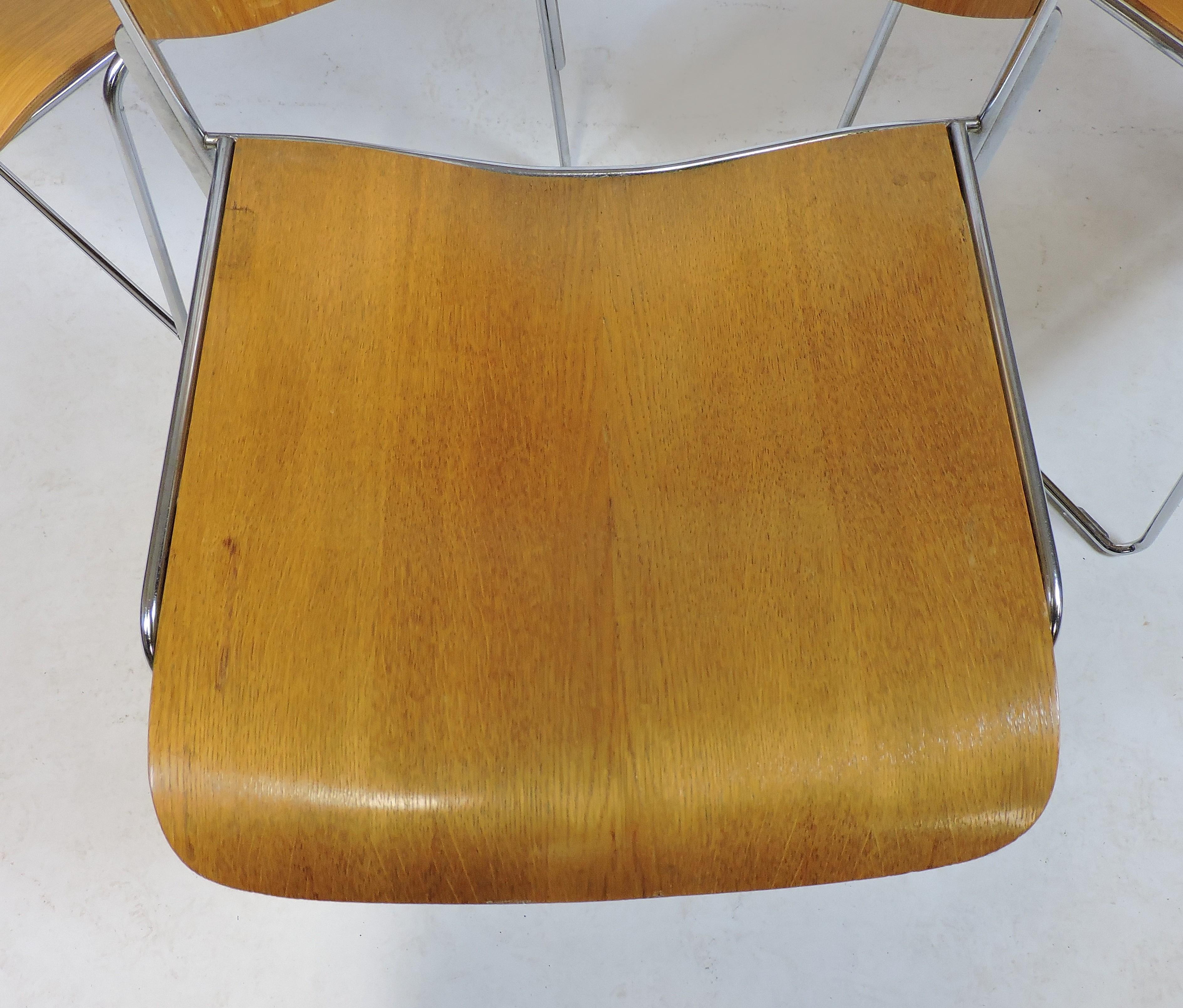 David Rowland 40/4 Mid-Century Modern Bentwood Stackable Chair In Good Condition In Chesterfield, NJ