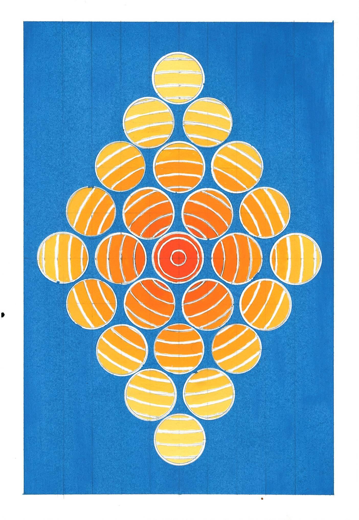 Abstract Painting de David Rufo - Punto Diamante (azul) Serie Amagansett