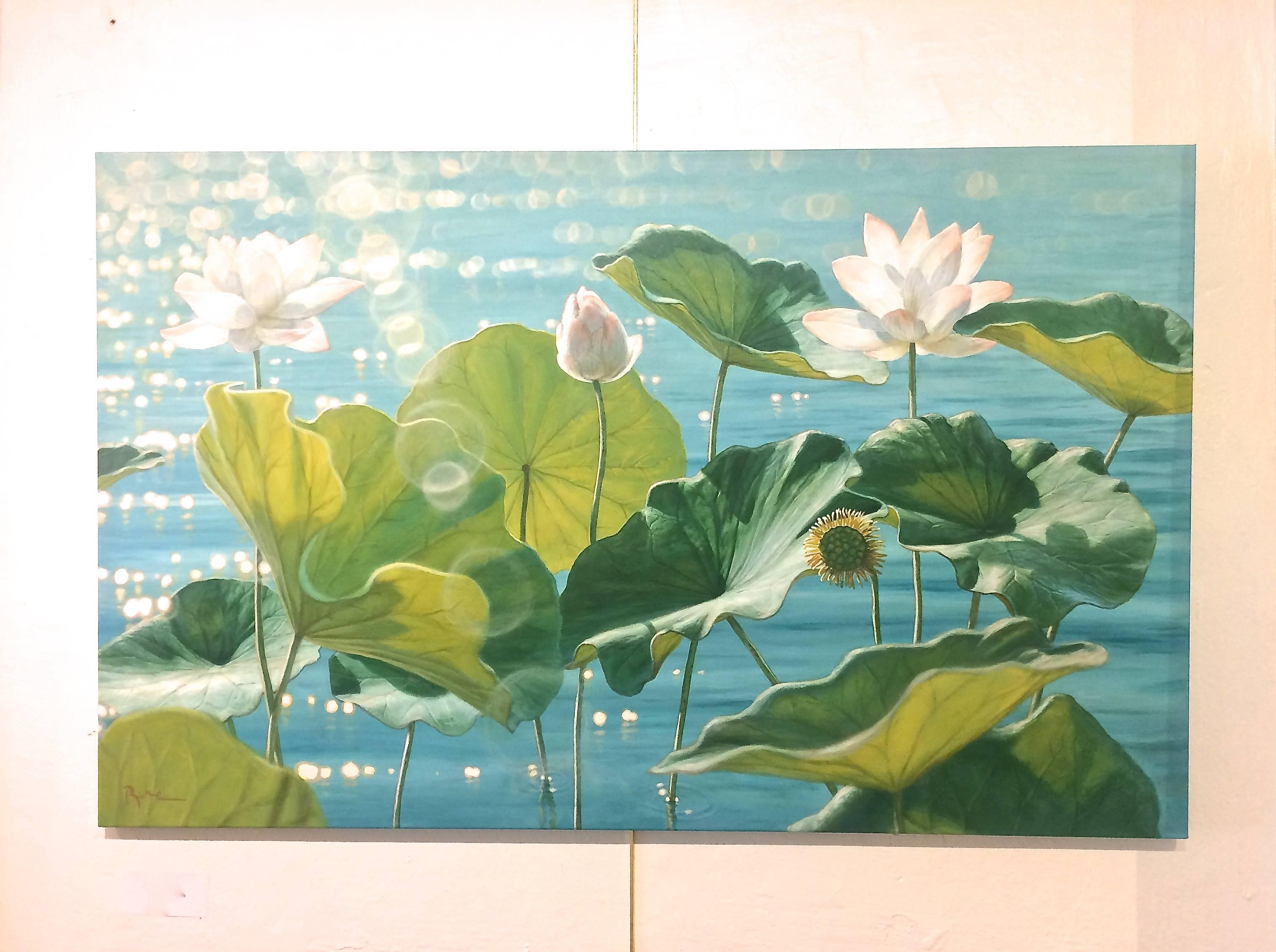 Lotus Position - Painting by David Ruhe