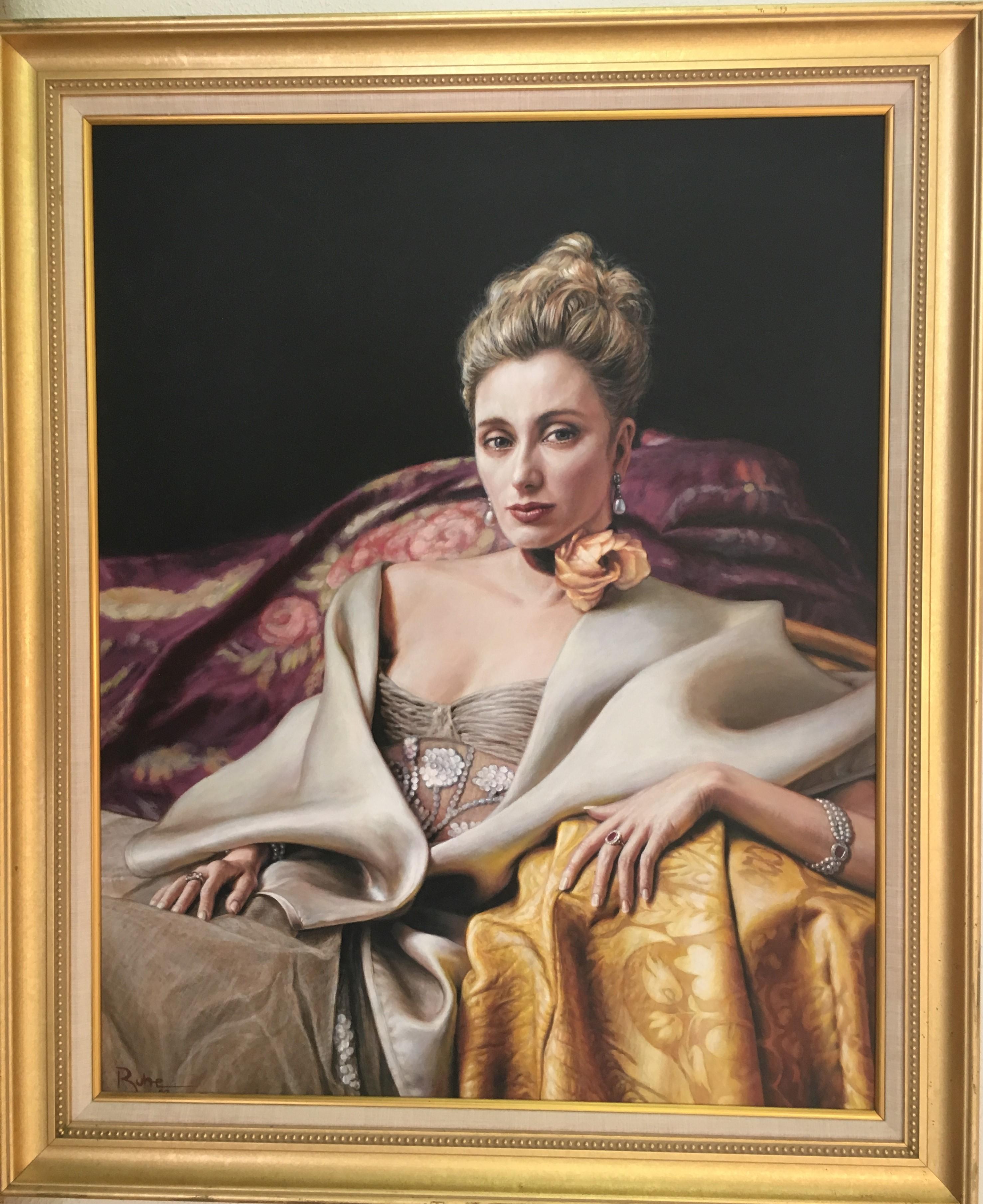 David Ruhe Portrait Painting -  Portrait of a Woman Marie Chantal La Femme Belle 