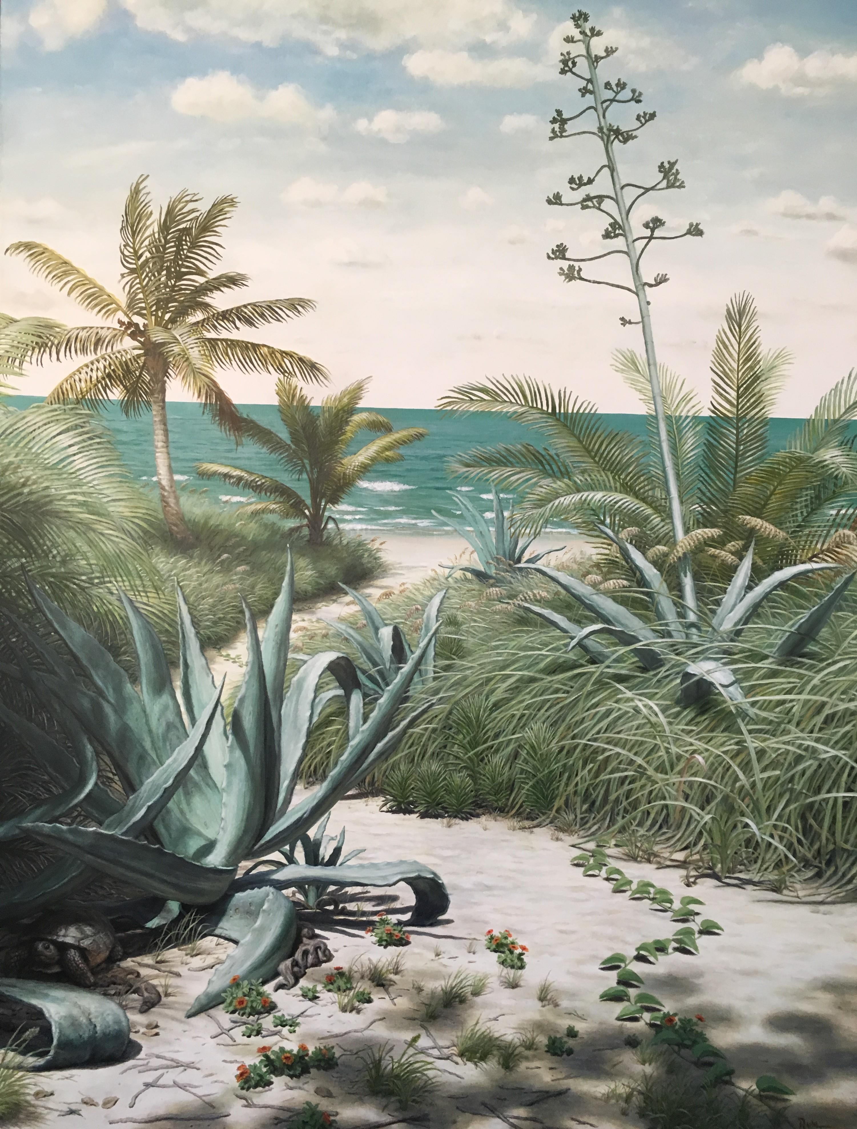 David Ruhe Landscape Painting - Sanibel Sidewalk